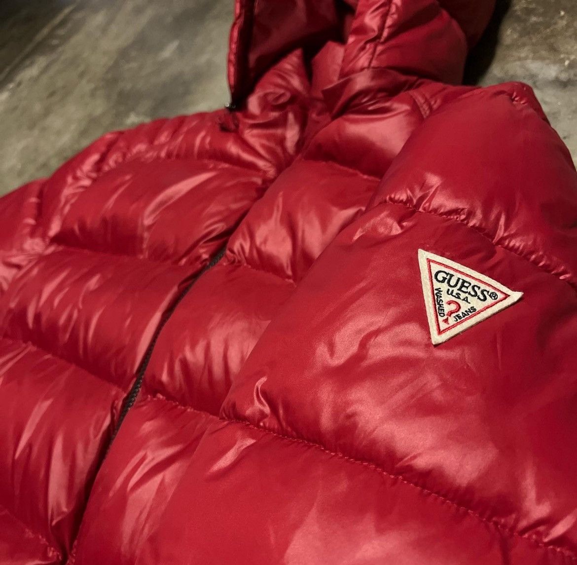 Guess GUESS Hooded Zip up Puffer in Red Size US XL / EU 56 / 4 - 2 Thumbnail