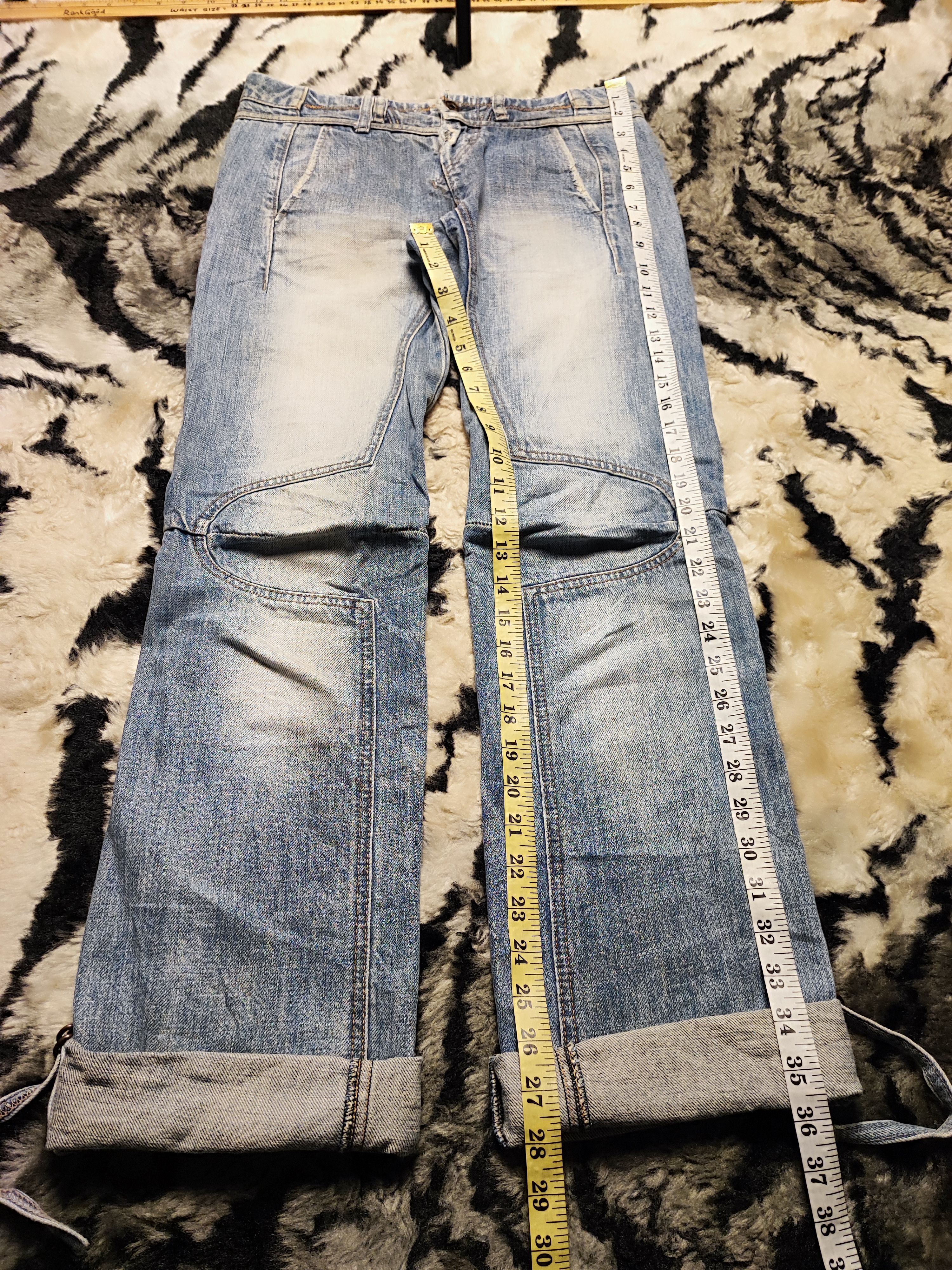 Marithe + Francois Girbaud MFG Panelled Denim Distressed Wash Techwear Aesthetic W29x31 Size US 29 - 3 Thumbnail