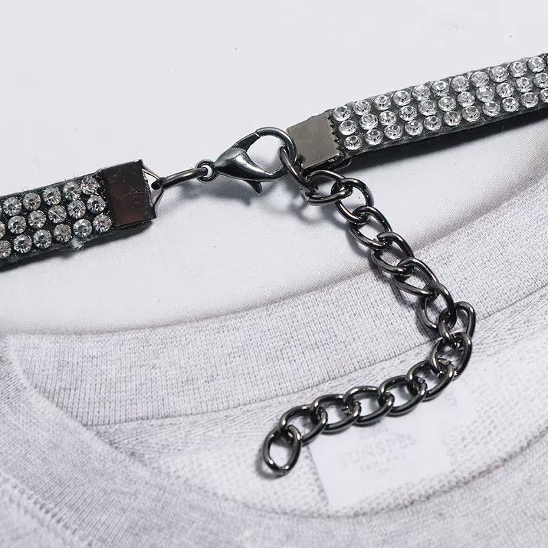 Japanese Brand × Leather Double-layer Diamond Beaded Rhinestone Tie Size ONE SIZE - 9 Thumbnail