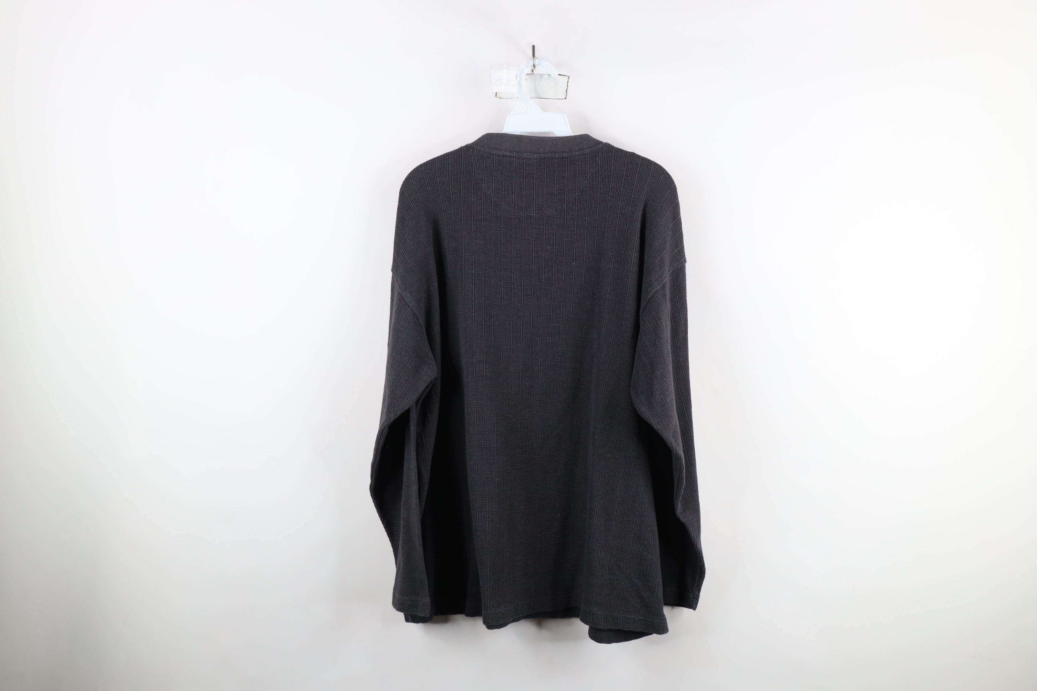 Vintage Vintage 90s Streetwear Ribbed Knit Henley T-Shirt Gray Size US L / EU 52-54 / 3 - 10 Thumbnail