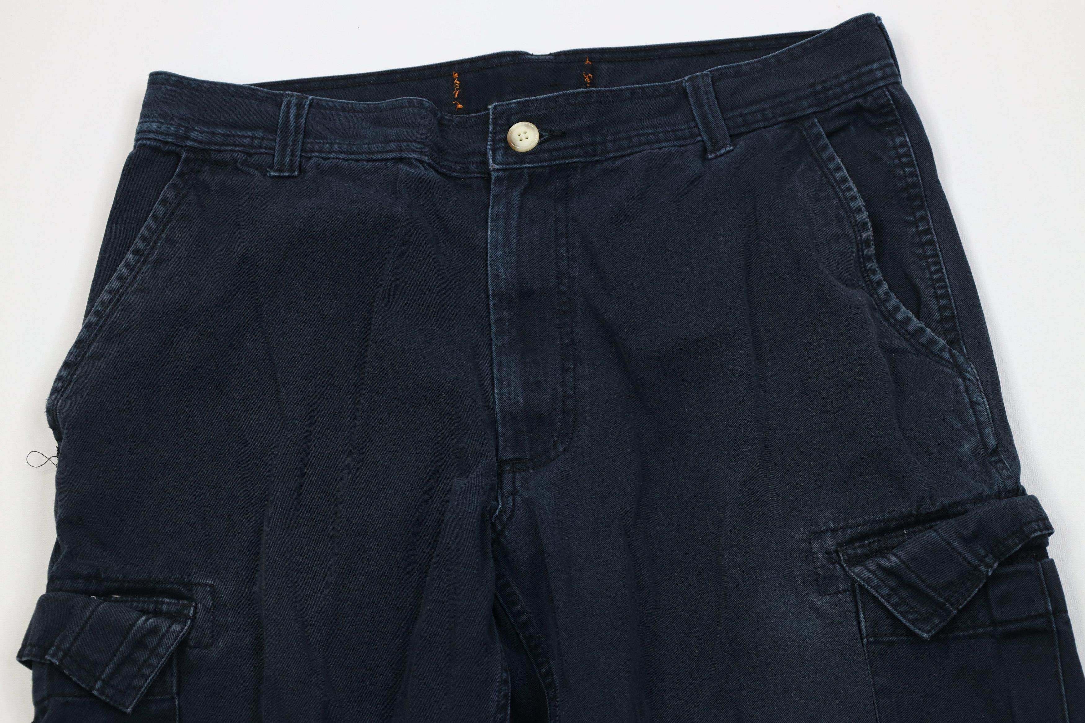 Vintage Vintage 90s Y2K Streetwear Baggy Wide Leg Cargo Pants Blue Size US 34 / EU 50 - 2 Thumbnail
