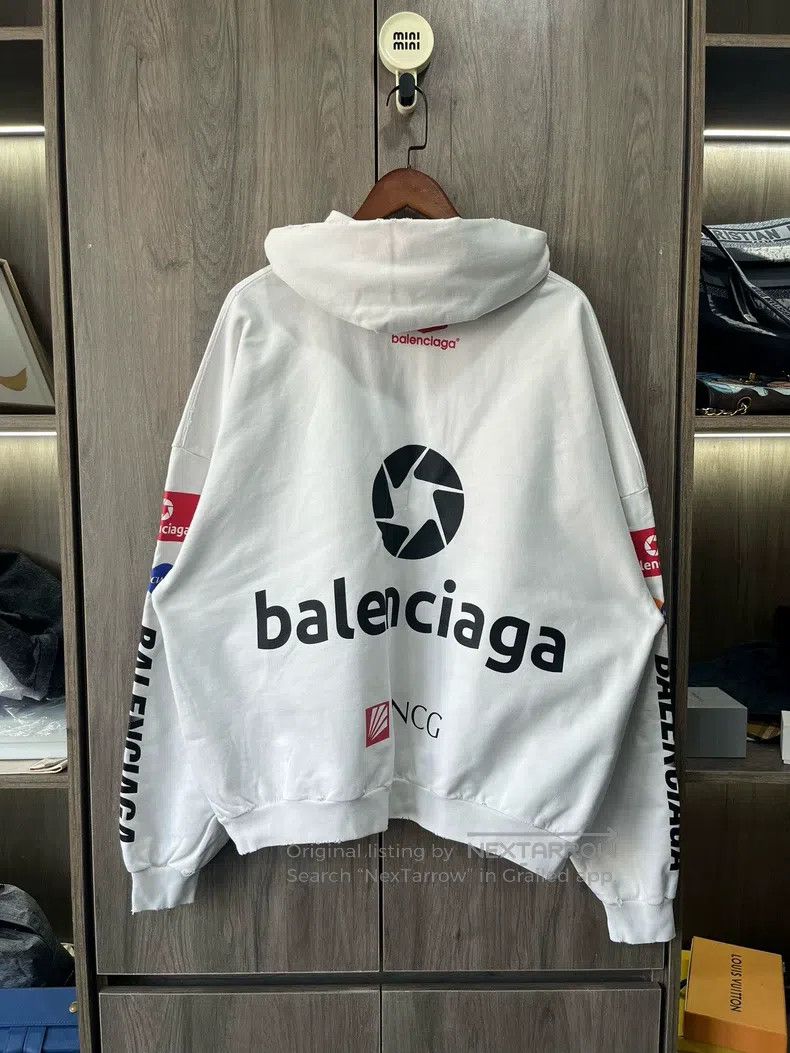 Balenciaga Balenciaga Racing Slogan Barrage Lettering Logo Hoodie Size US M / EU 48-50 / 2 - 2 Thumbnail