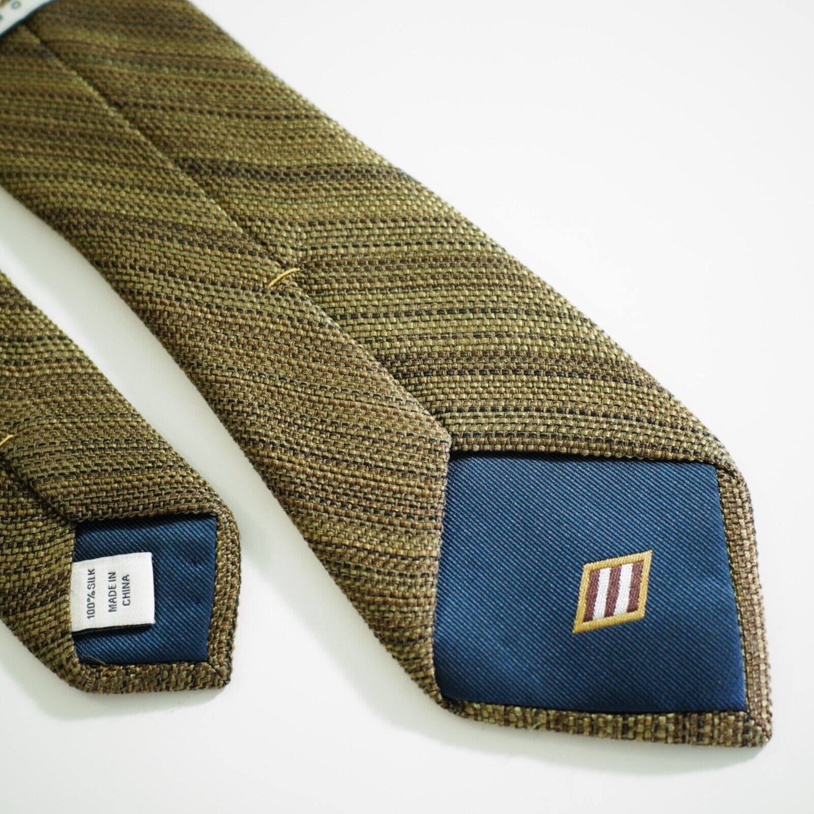 Joseph Abboud Joseph Abboud Knit Brown Striped Skinny Silk Tie Size ONE SIZE - 6 Thumbnail