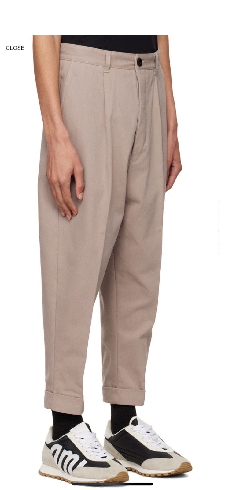 AMI Taupe Carrot Oversized Trousers Size US 29 - 4 Thumbnail