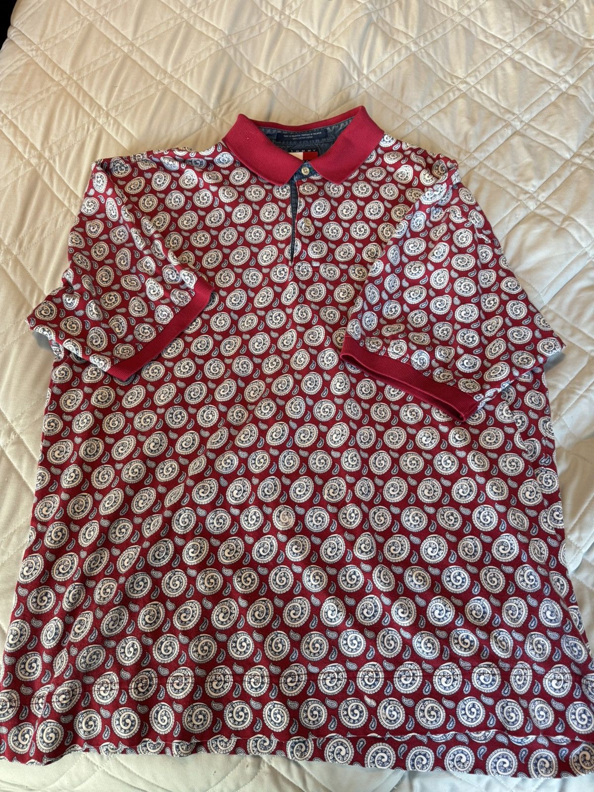Tommy Hilfiger Vintage Tommy Hilfiger Paisley Polo Size US L / EU 52-54 / 3 - 1 Thumbnail