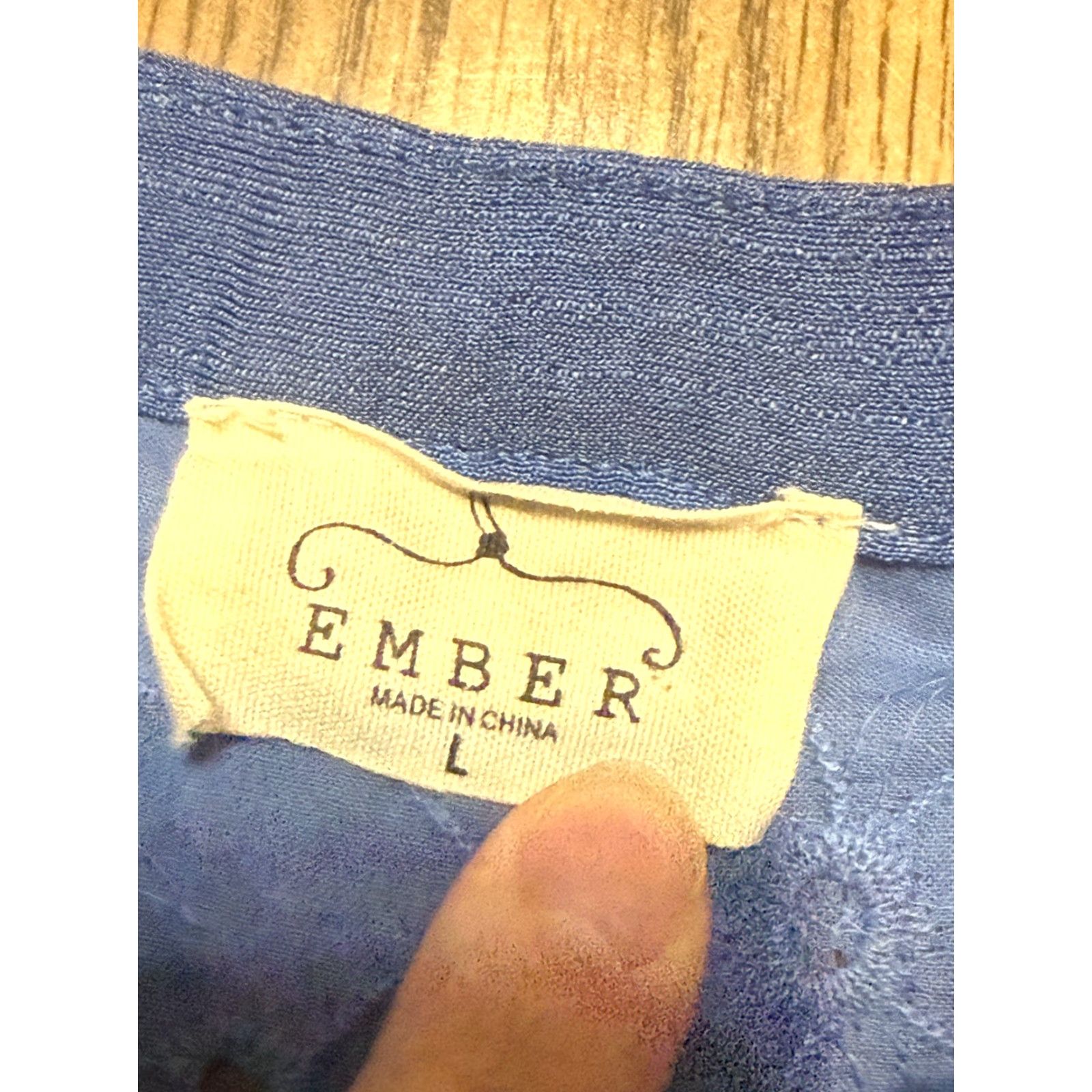Vintage Ember Blouse Women's Large Blue Long Sleeve V-Neck Shirt Casual Modern Basic Womens Era: Contemporary Size L / US 10 / IT 46 - 5 Thumbnail
