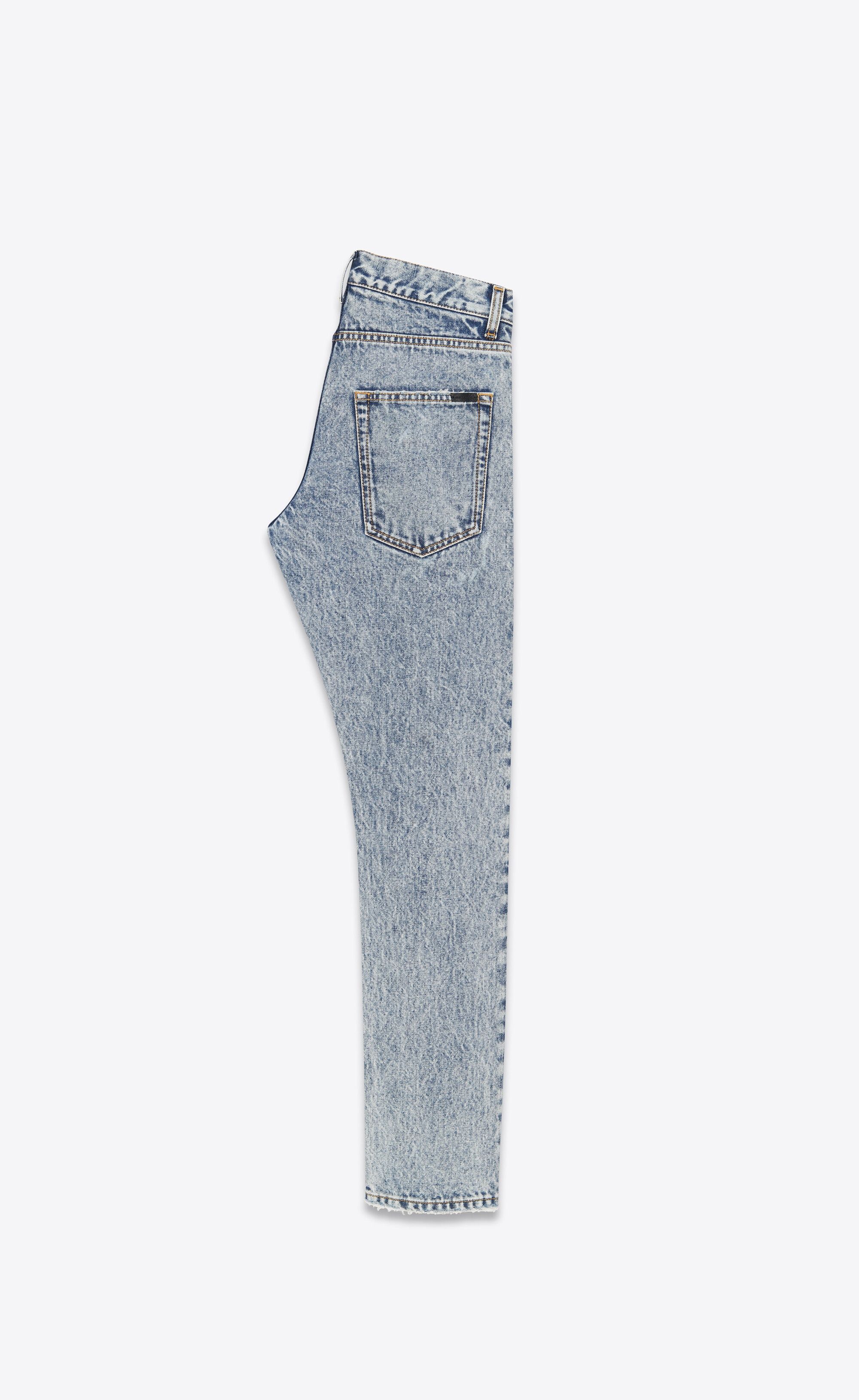 Saint Laurent Paris o1bcso1str1124 Etienne Pants In Heavy Marble in Blue Size US 28 / EU 44 - 2 Thumbnail