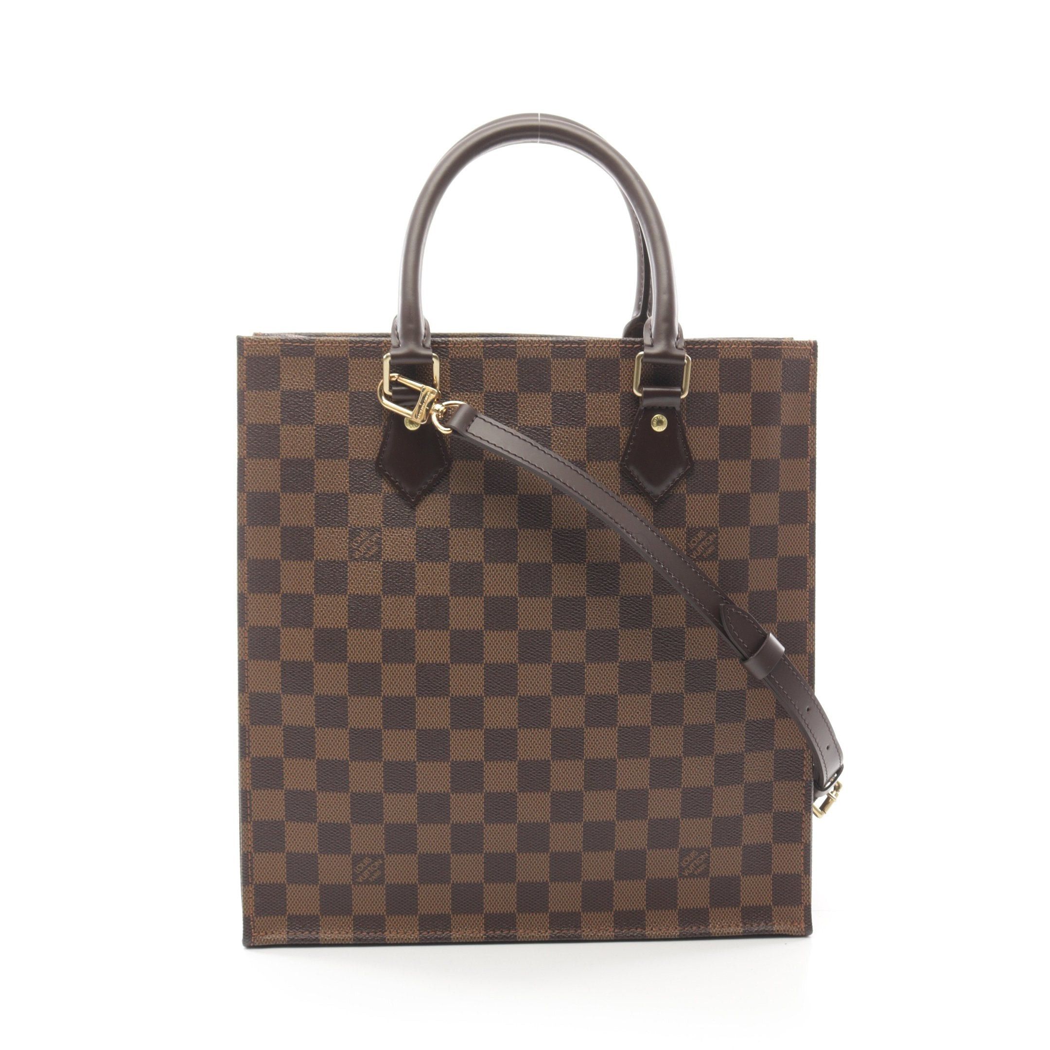 Louis Vuitton Louis Vuitton Sacpla Pm Damier Ebene Handbag Tote Bag Leather Brown Size ONE SIZE - 1 Thumbnail