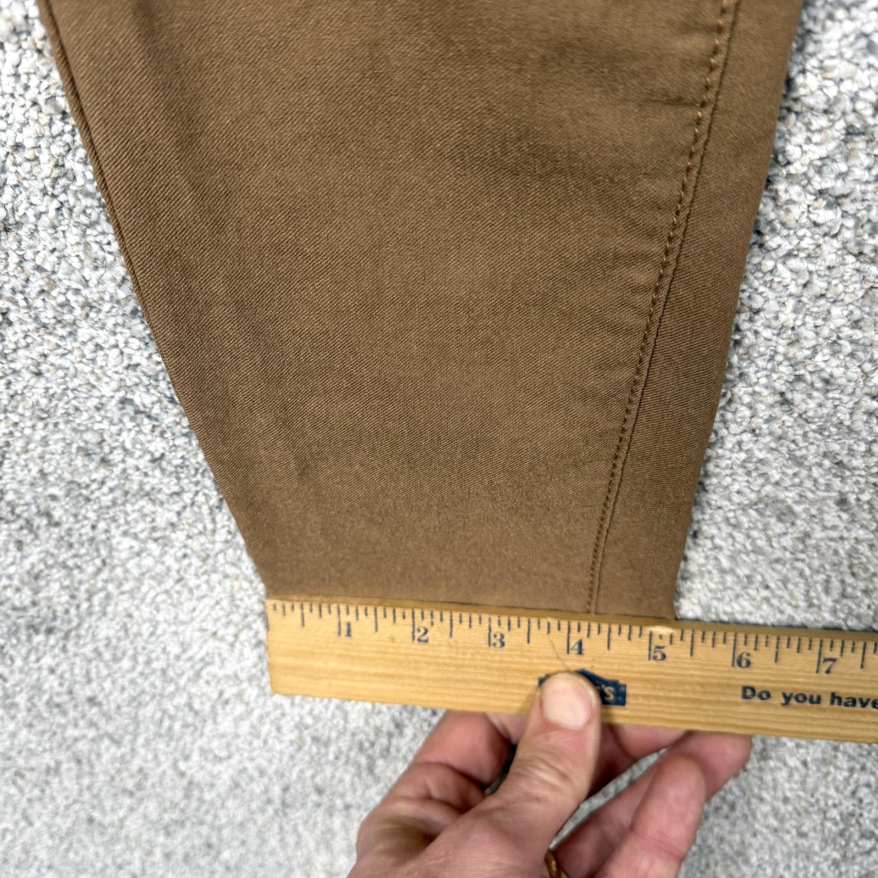 Vintage YMI Jegging Pants Womens L Light Brown Skinny Leg Casual Twill Five-Pocket Zip Fly Button Closure Regular Rise 27in Inseam 29in Waist Size 36" / US 14 / IT 50 - 3 Thumbnail