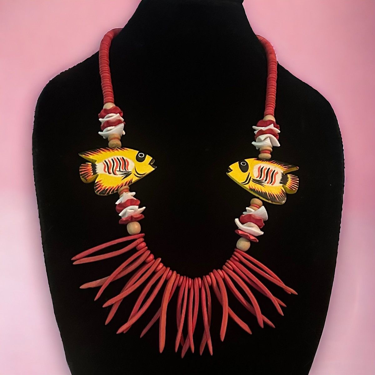 Vintage Vintage wooden tropical fish and coral necklace Size ONE SIZE - 1 Thumbnail