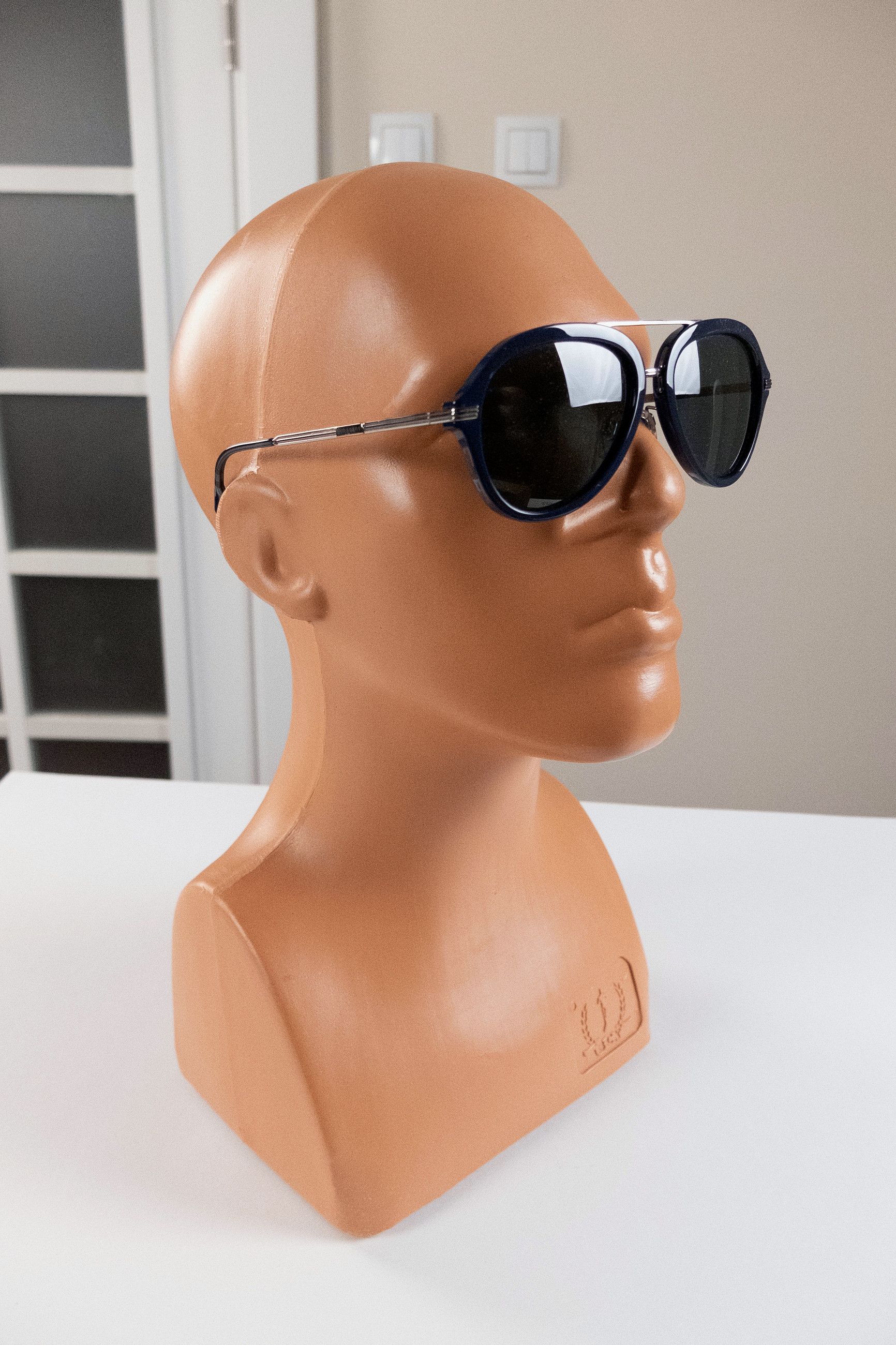 Burberry BURBERRY navy blue acetate and metal oval sunglasses Size ONE SIZE - 5 Thumbnail