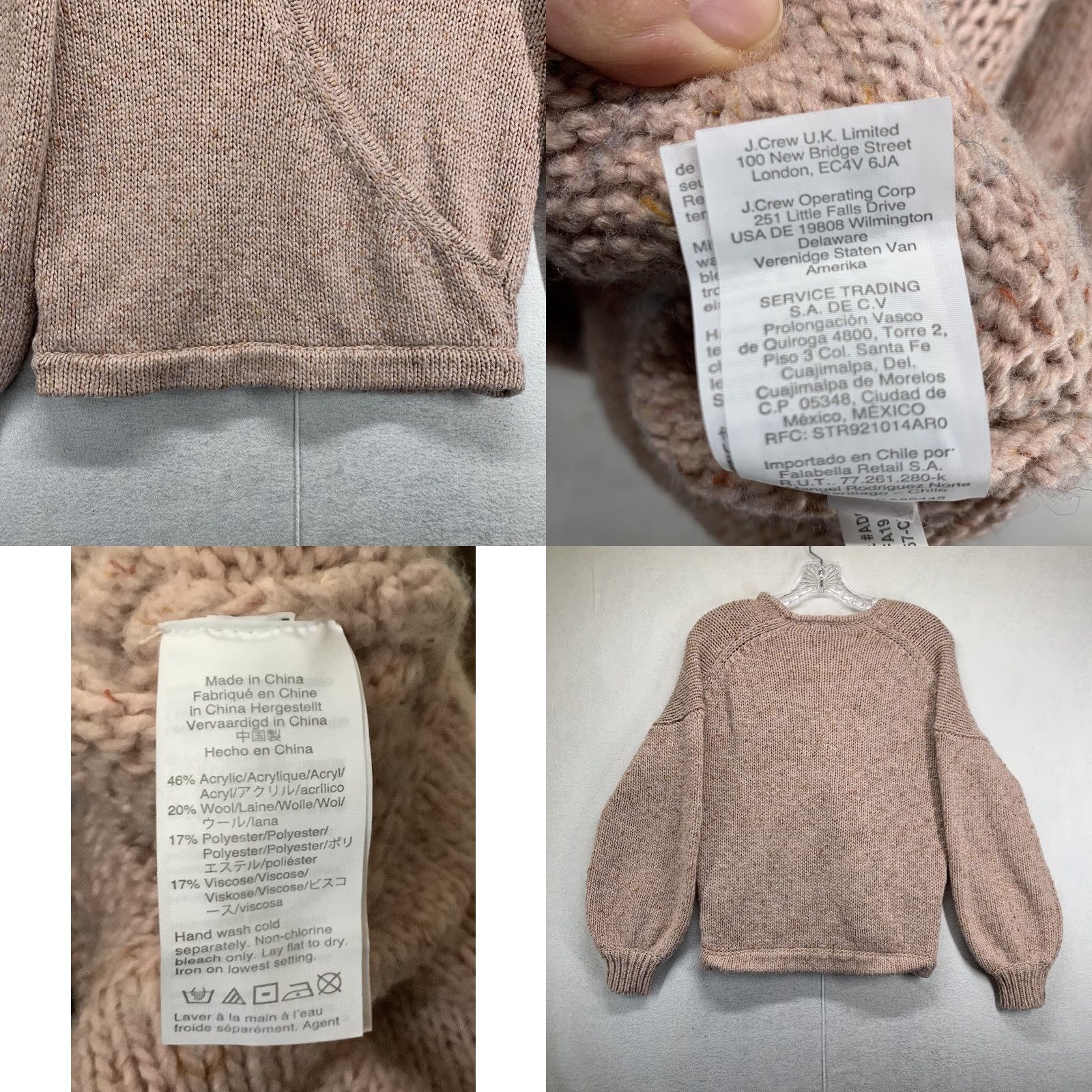 Madewell MADewell Light Pink Sweater Beresford Wrap Knit Wool Blend V-Neck Long Sleeve Women S Small Breathable Solid Size S / US 4 / IT 40 - 8 Thumbnail