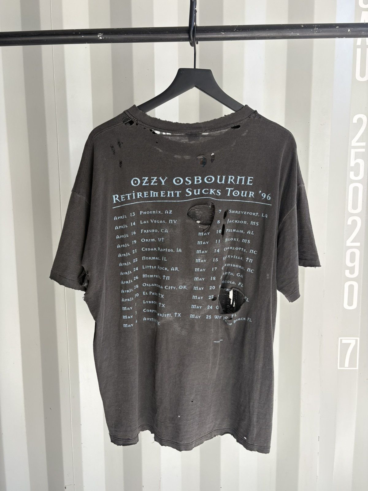 Band Tees Vintage Ozzy Thrashed Faded Distressed GRUNGE Shirt Band Size US XL / EU 56 / 4 - 3 Thumbnail