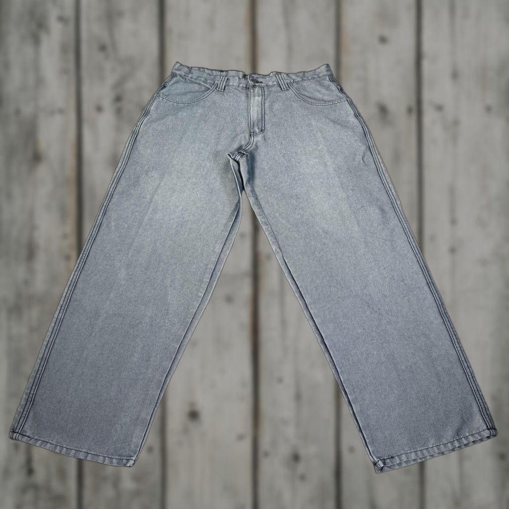 VINTAGE HI CUTLINE Baggy Jeans Mens 36x30 Denim Wide-Leg 90s Grunge Blue