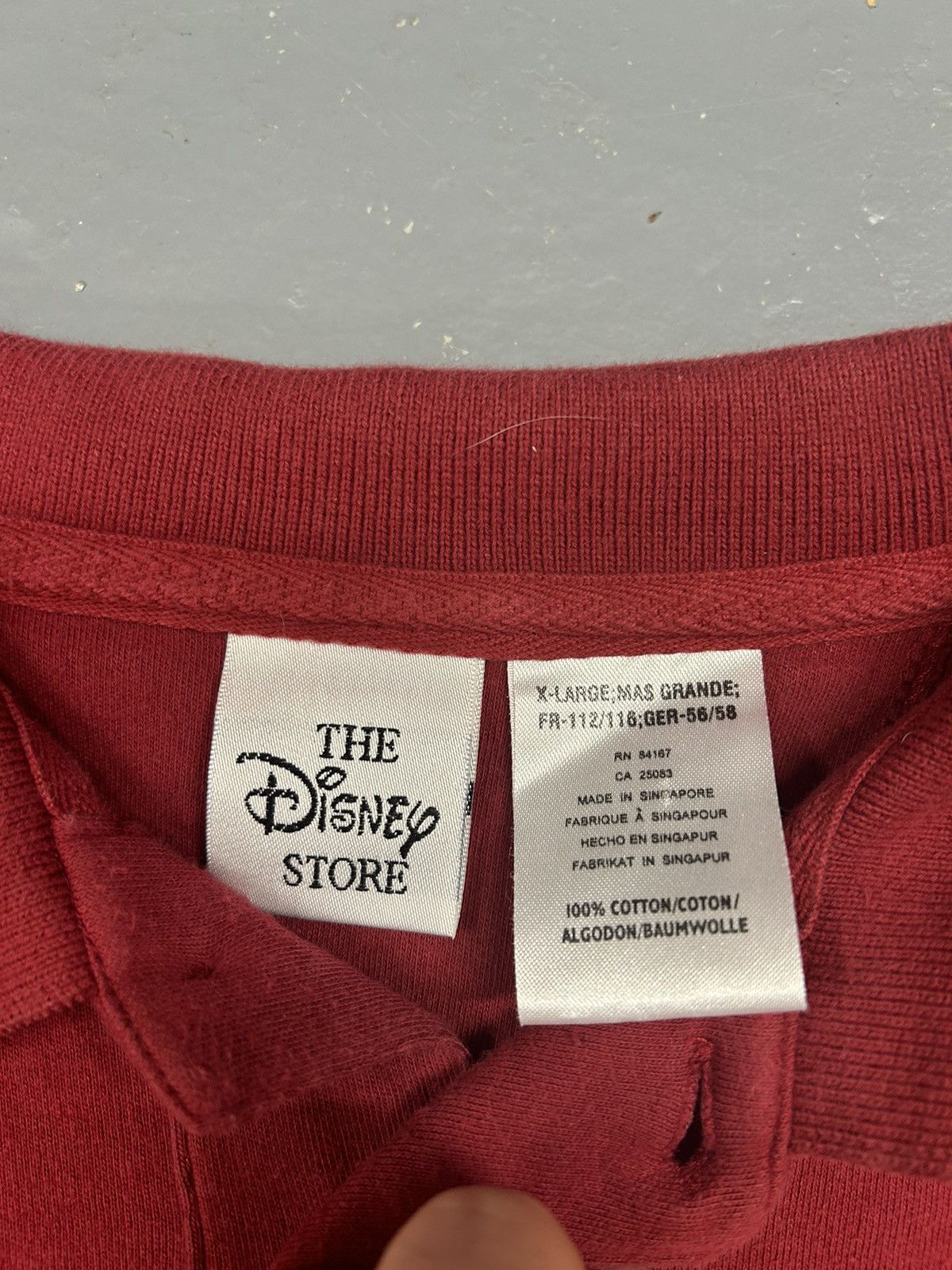 Disney × Mickey Mouse × Vintage Crazy Vintage 90s Essential Mickey Mouse Maroon Polo T-Shirt Size US XL / EU 56 / 4 - 3 Thumbnail