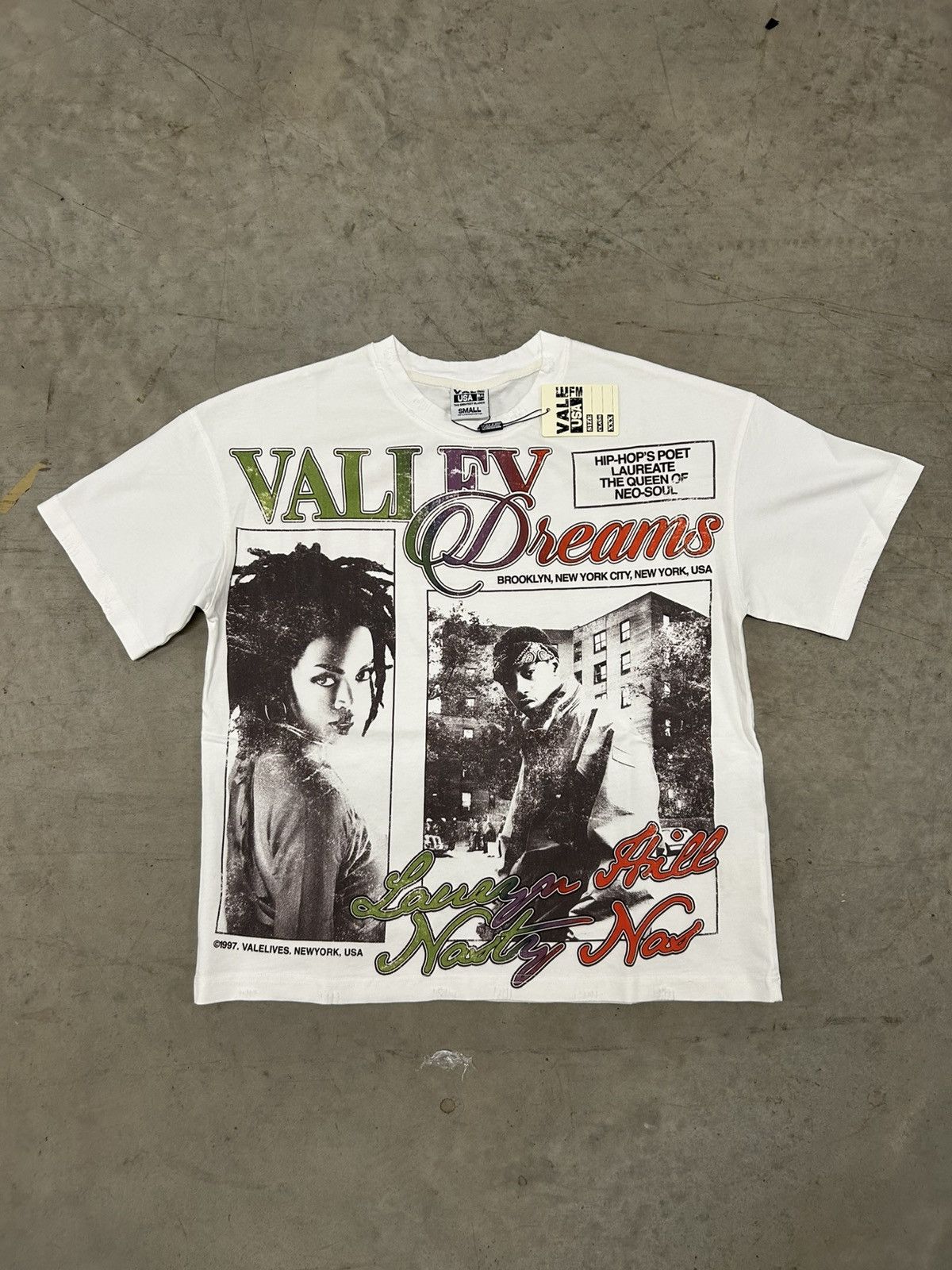 Vale Vale Forever Valley Dreams White Poetry Tee Size