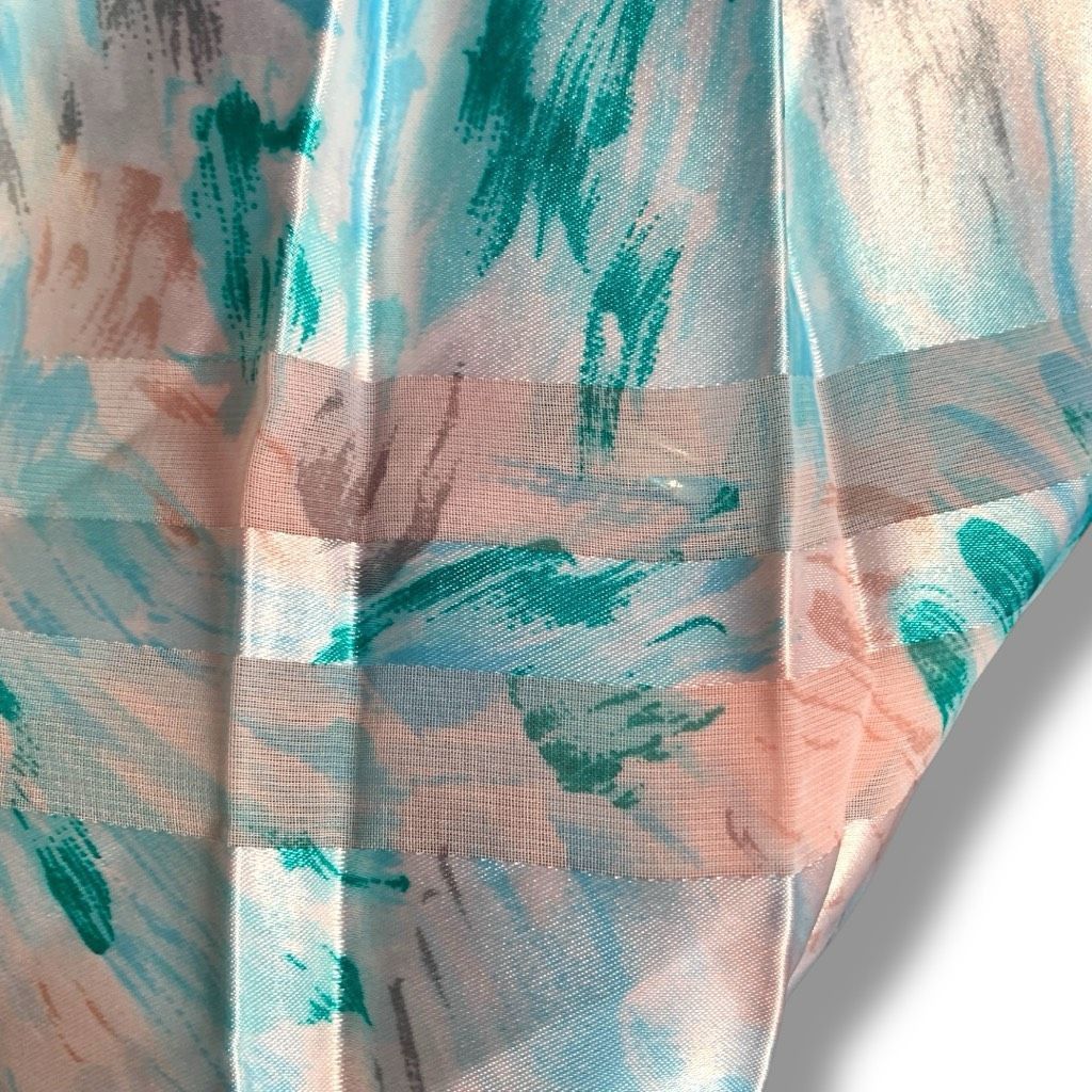 Vintage Vintage Abstract Floral Pastel Semi-Sheer Pleated Midi Skirt Size 28" / US 6 / IT 42 - 4 Thumbnail