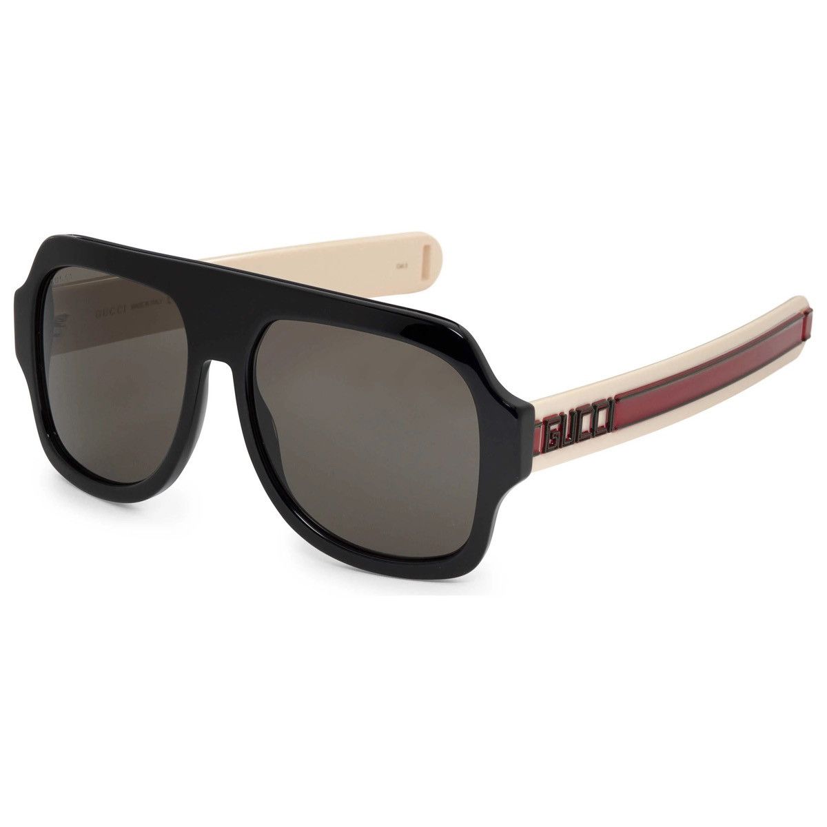 Gucci Gucci GG0255S 001 Black Ivory Square Sunglasses 59mm Size ONE SIZE - 1 Thumbnail