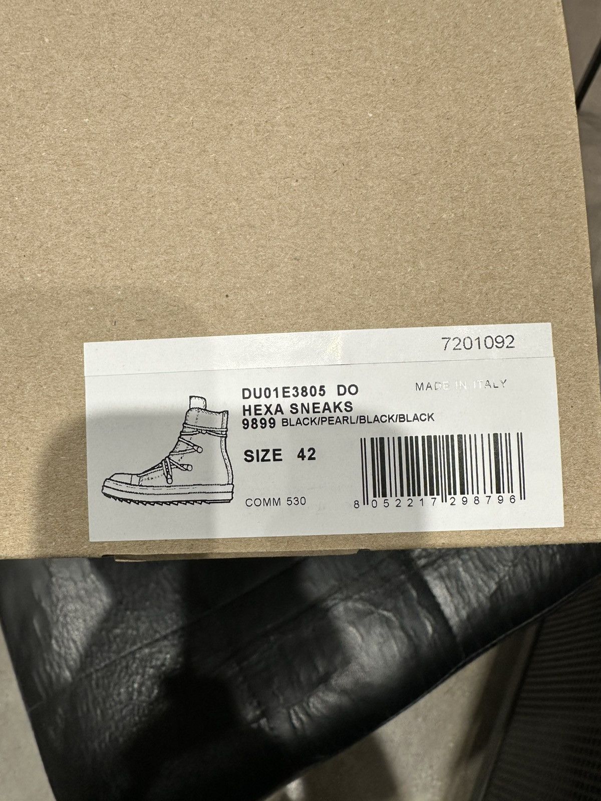 Rick Owens Drkshdw RICK OWENS DRKSHDW Lido Hexa Sneaker Black Pearl Size US 9 / EU 42 - 8 Thumbnail