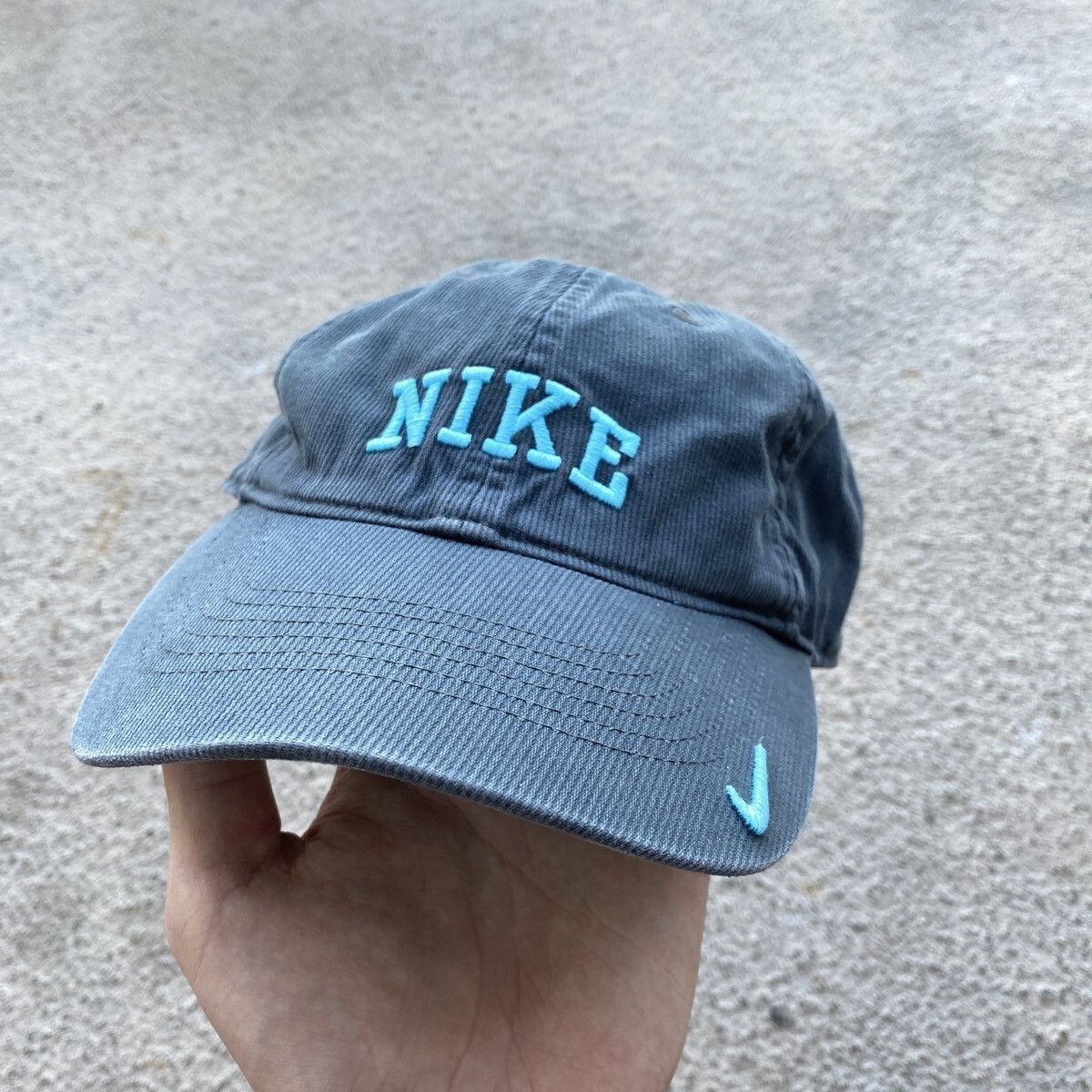 Nike Vintage Nike Center Small Swoosh Trashed Cap Hat distressed Size ONE SIZE - 3 Thumbnail