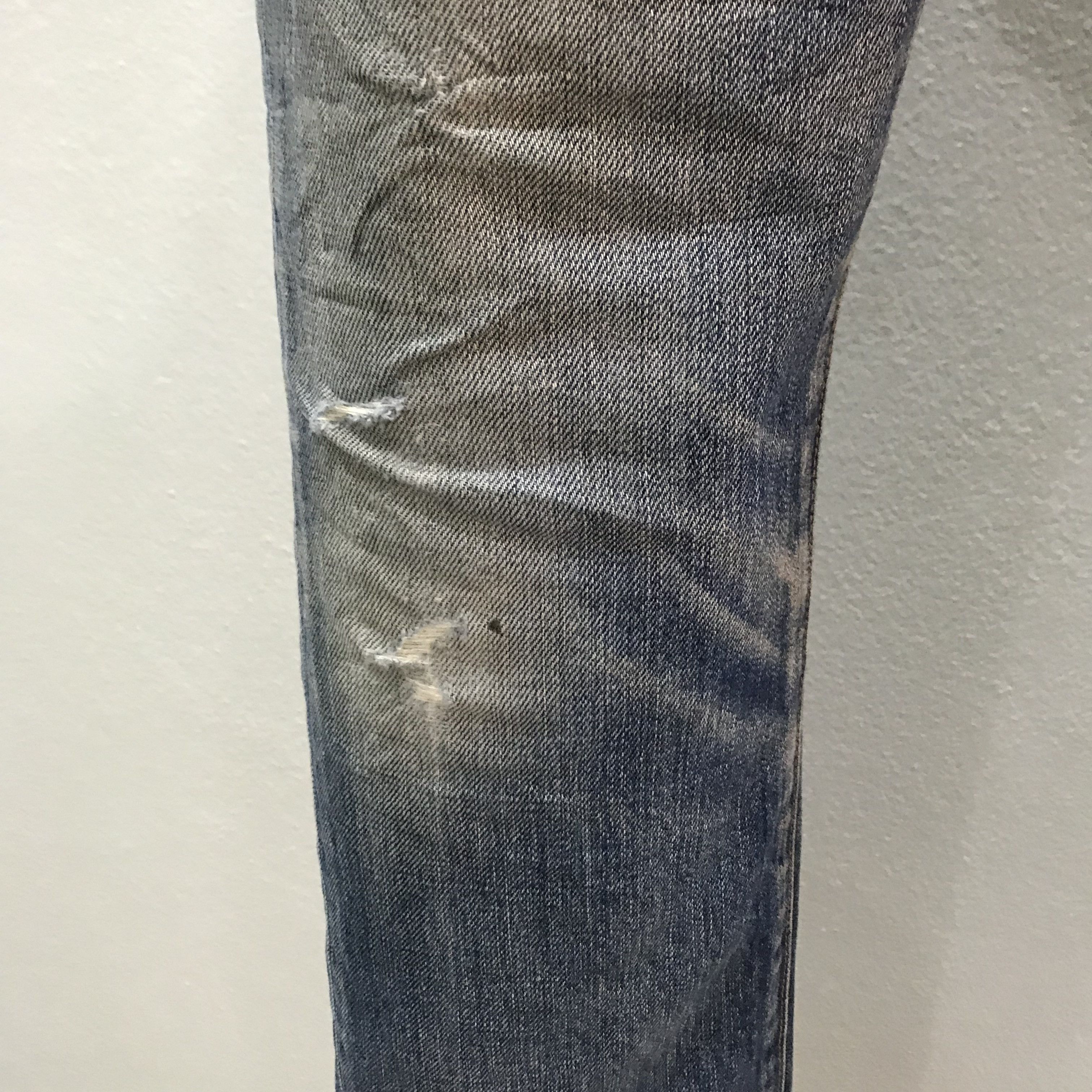 Levi's Vintage Levi’s 513 Straight Slim Distressed Faded Blue Jeans Size US 28 / EU 44 - 9 Thumbnail