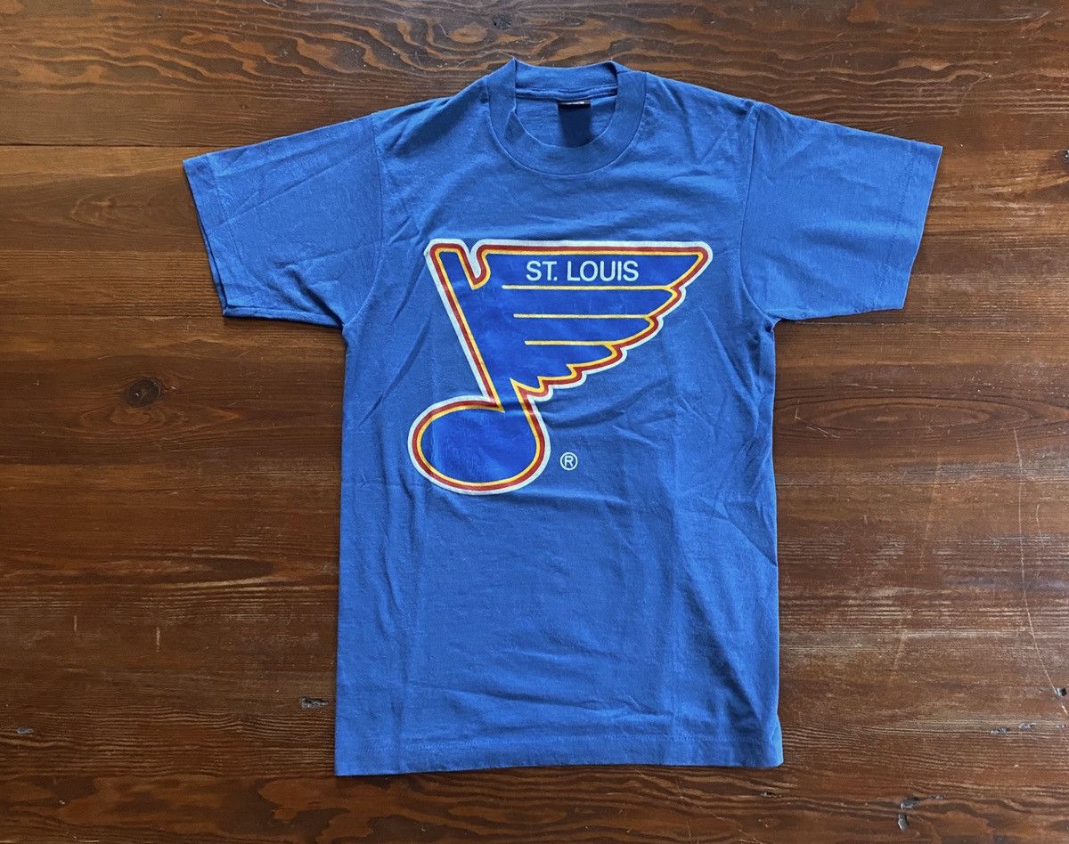 NHL Vintage 80’s St. Louis Blues Single Stitch Screen Stars Tee Size US S / EU 44-46 / 1 - 1 Thumbnail