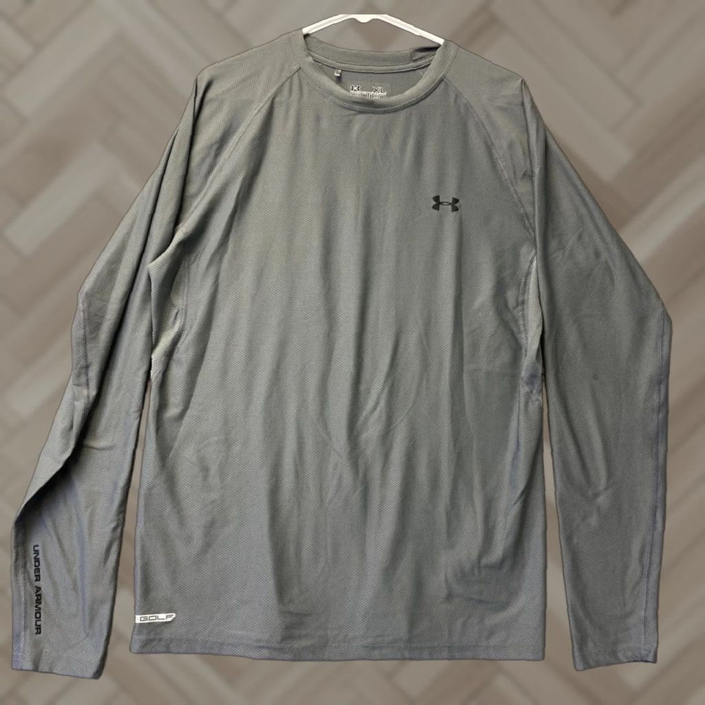 Under Armour VINTAGE Under Armour HeatGear Shirt Breathable Gray Mens XL Athletic Activewear Size US XL / EU 56 / 4 - 1 Thumbnail