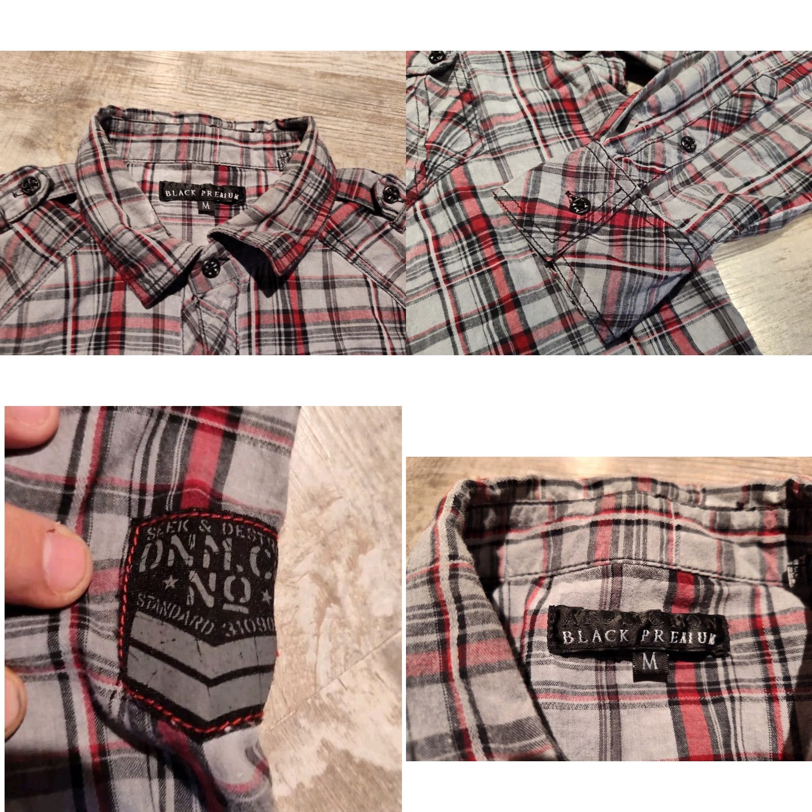 Affliction AFFLICTION Black Premium Flannel Plaid Button-Up Shirt M Long Sleeve Embroidered Biker Mens Size US M / EU 48-50 / 2 - 8 Thumbnail