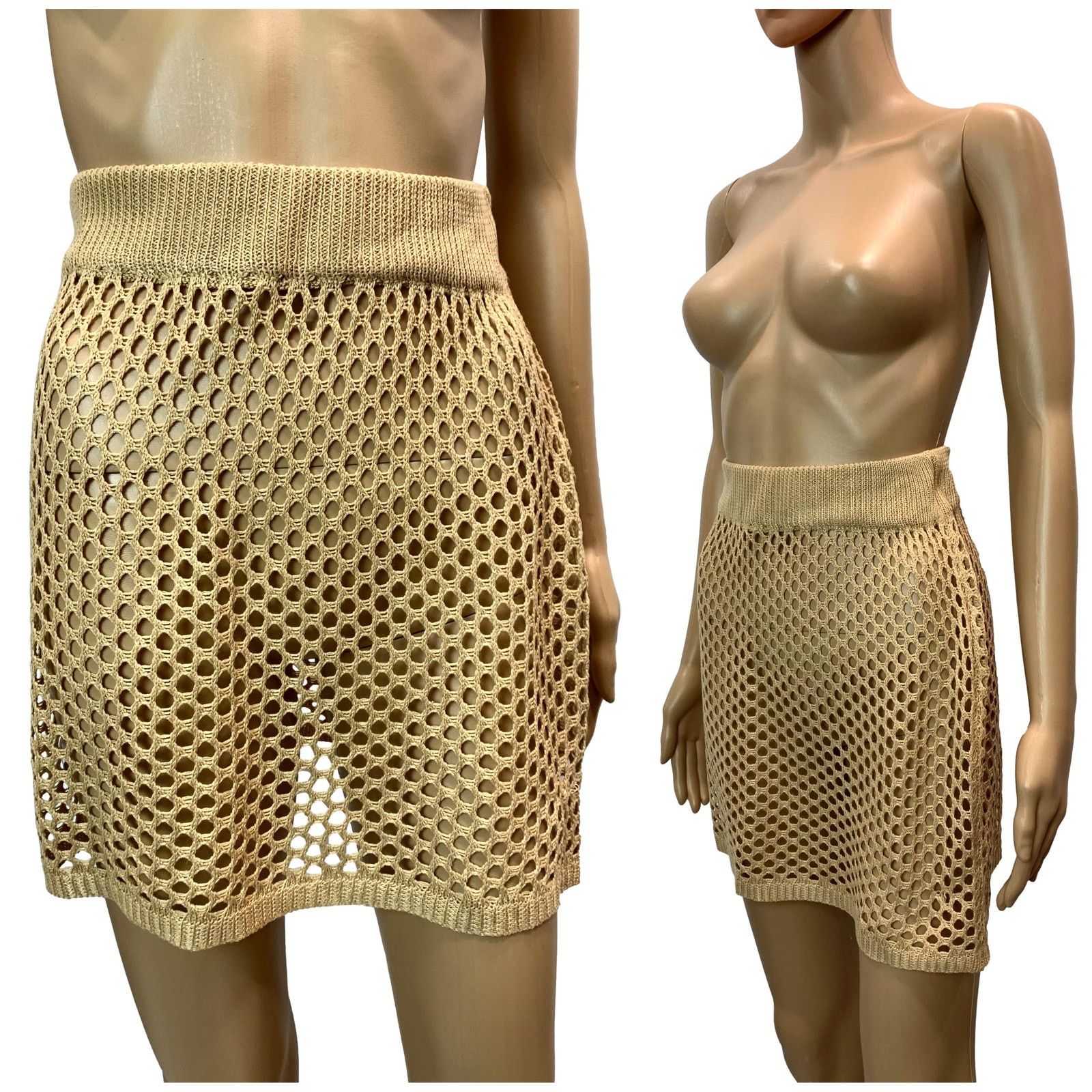 Other NWOT Cupshe Crochet / Open Knit Skirt | Tan Camel Beige | S Size 27" / US 4 / IT 40 - 1 Thumbnail