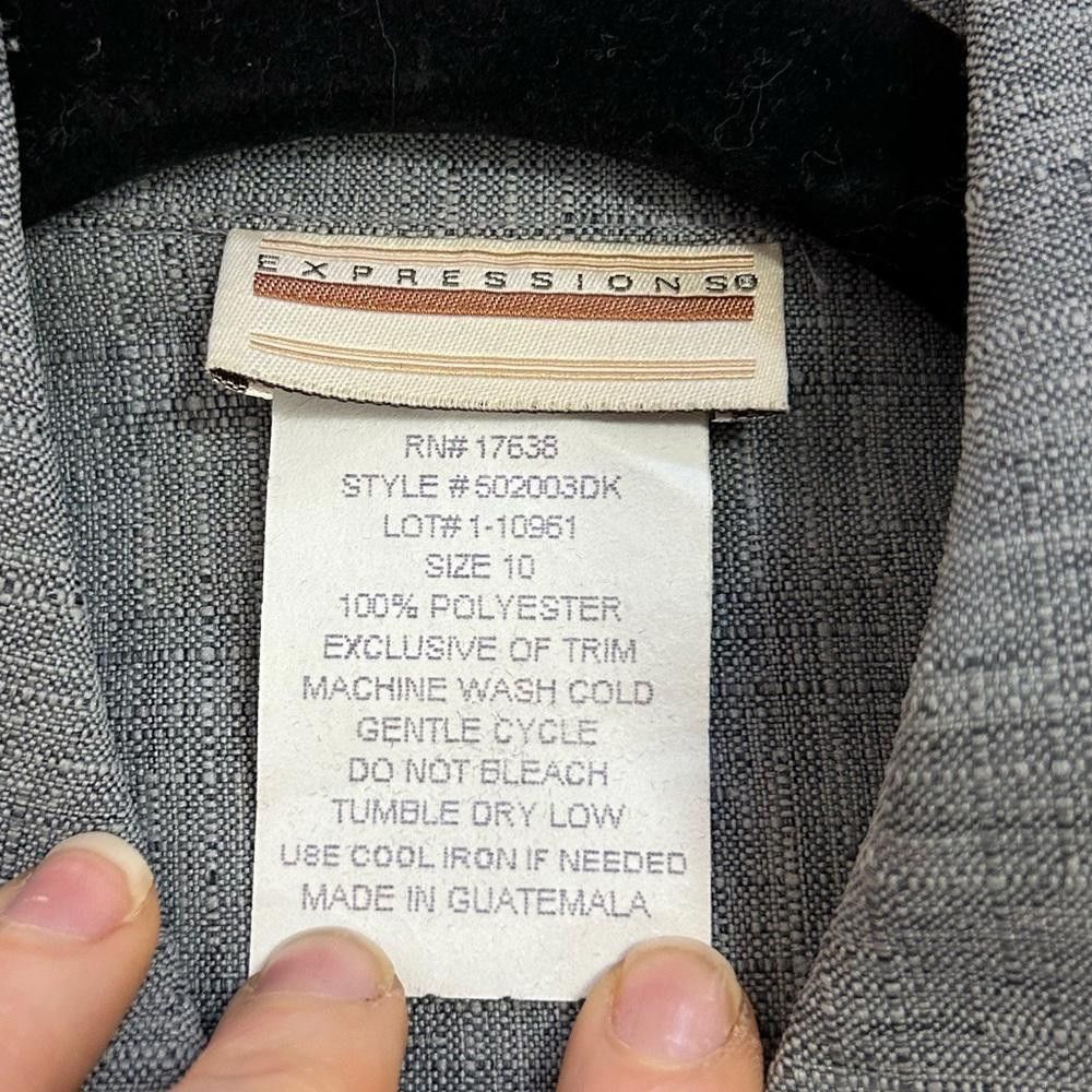 Forme D'Expression Expressions l Vintage Gray Short Sleeve Shirt Blazer Size 10 Size L / US 10 / IT 46 - 8 Thumbnail