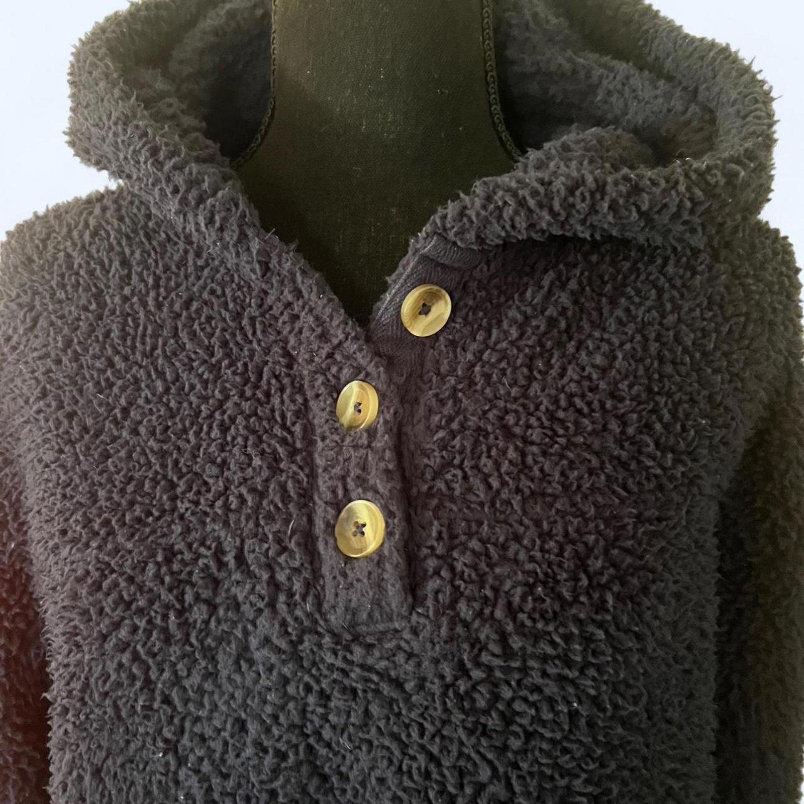 Sonoma SO Good for life Navy Sherpa hooded pullover sweater Size M / US 6-8 / IT 42-44 - 2 Thumbnail