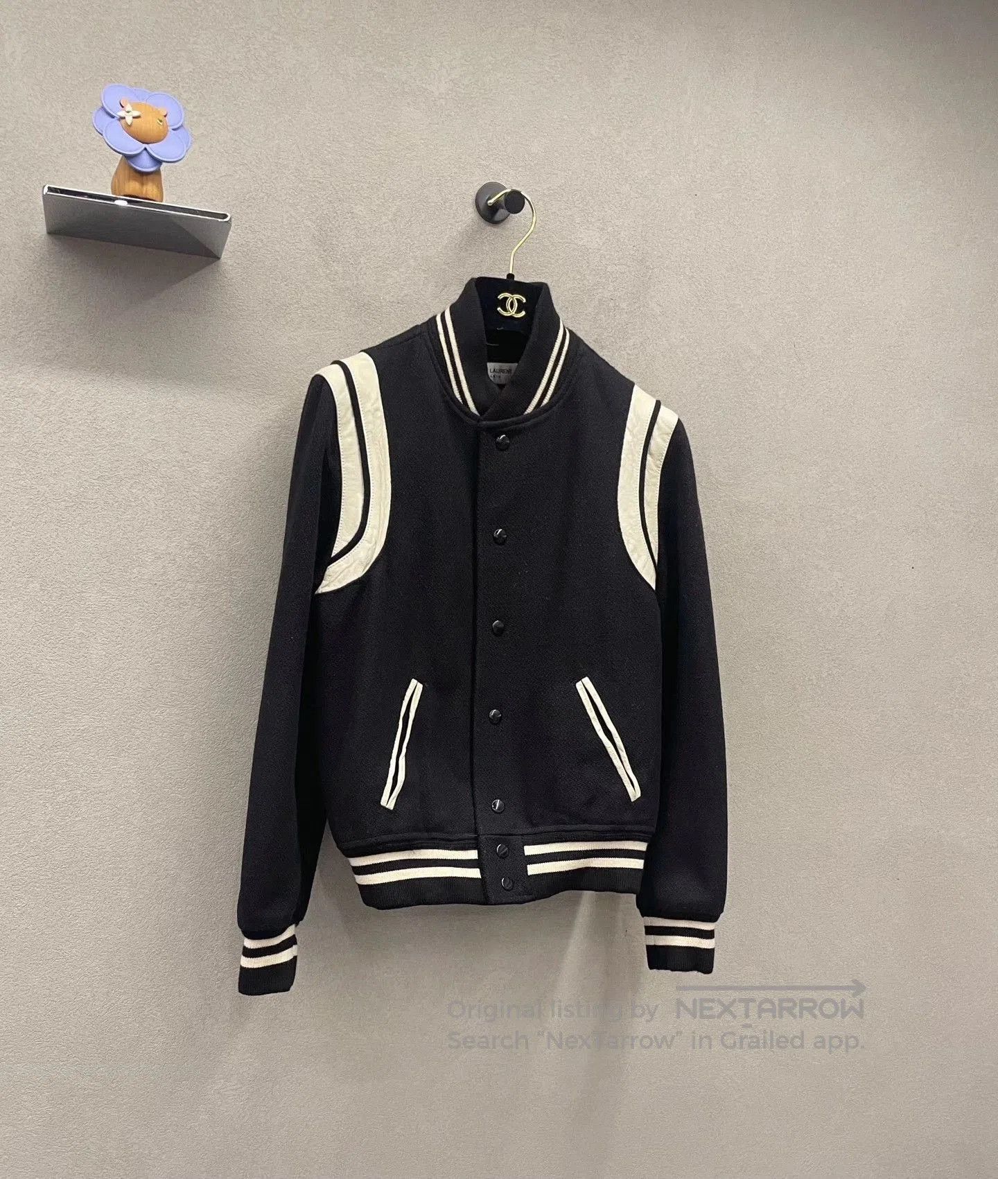 Yves Saint Laurent YSL Black Striped Baseball Jacket. Size US XXS / EU 40 - 3 Thumbnail
