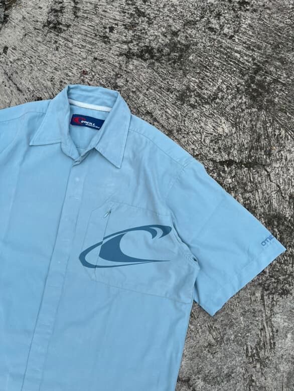 O'Neill × Vintage 2000s-O’neill Boxy Button up Open Collar Shirt Size US L / EU 52-54 / 3 - 2 Thumbnail