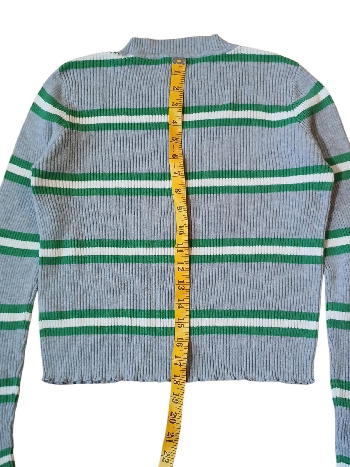 BP. BP. Sweater Small Top L/S Ribbed Lettuce Edge Stripe Knit Size S / US 4 / IT 40 - 5 Thumbnail