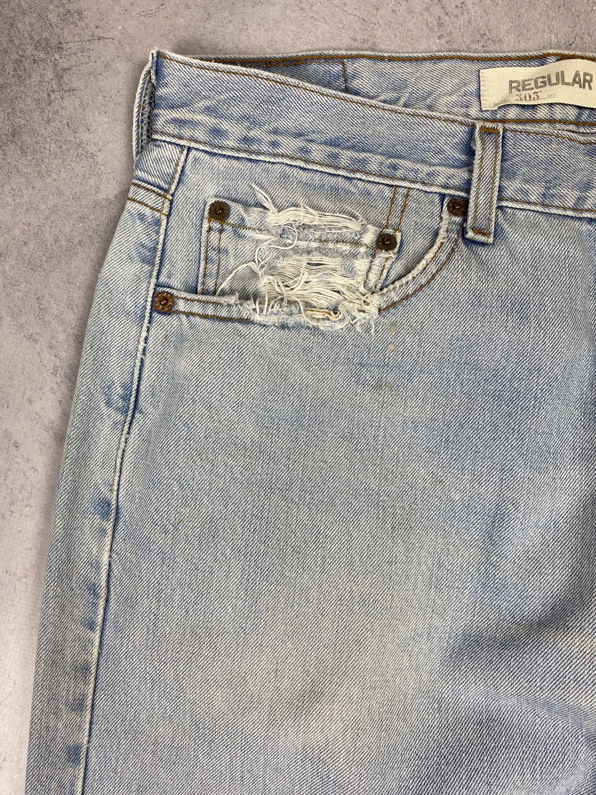 Levi's × Vintage Vintage Levis 505 Regular Fit Dissected Blue Denim Jeans Size US 34 / EU 50 - 11 Thumbnail