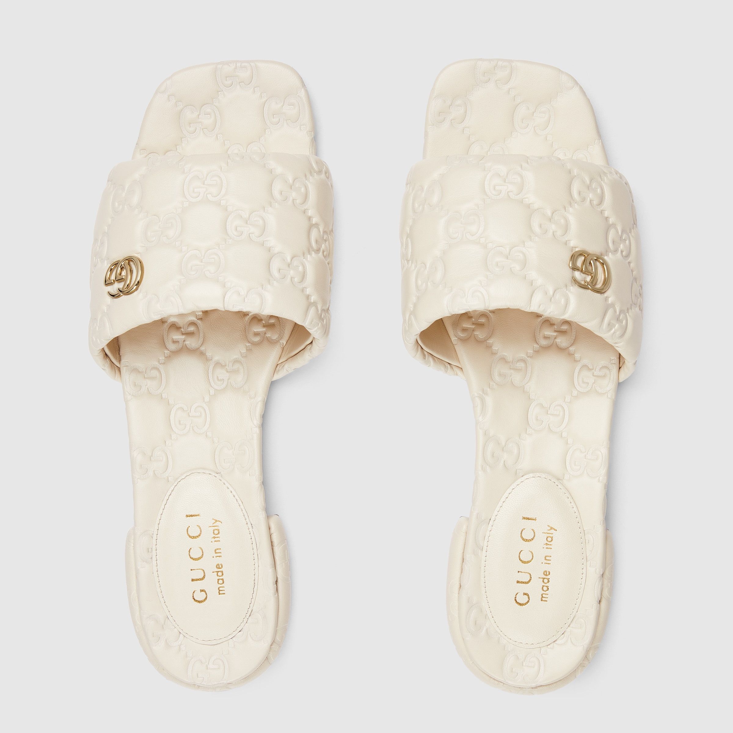 Gucci oc11z1025 Slide Sandals With Double G in Ivory Size US 9.5 / IT 39.5 - 5 Thumbnail