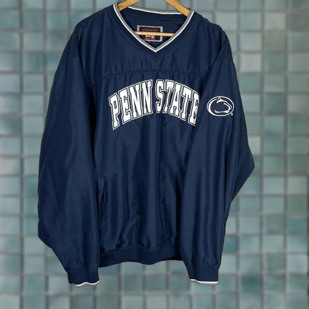 Penn Penn State Nitany Lions Football Pullover Vneck Colosseum Athletics XL Men Gray/Blue Sweatshirt Size US XL / EU 56 / 4 - 1 Thumbnail