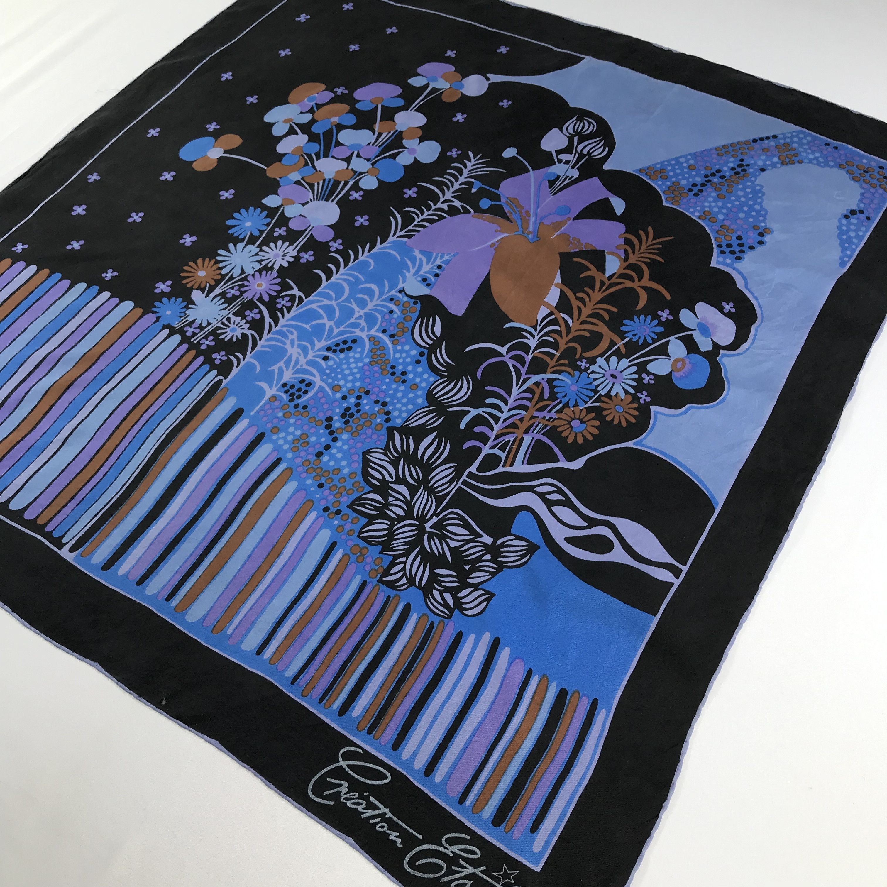 Vintage Vintage Creation Etoile Floral Silk Scarf M197 Size ONE SIZE - 4 Thumbnail