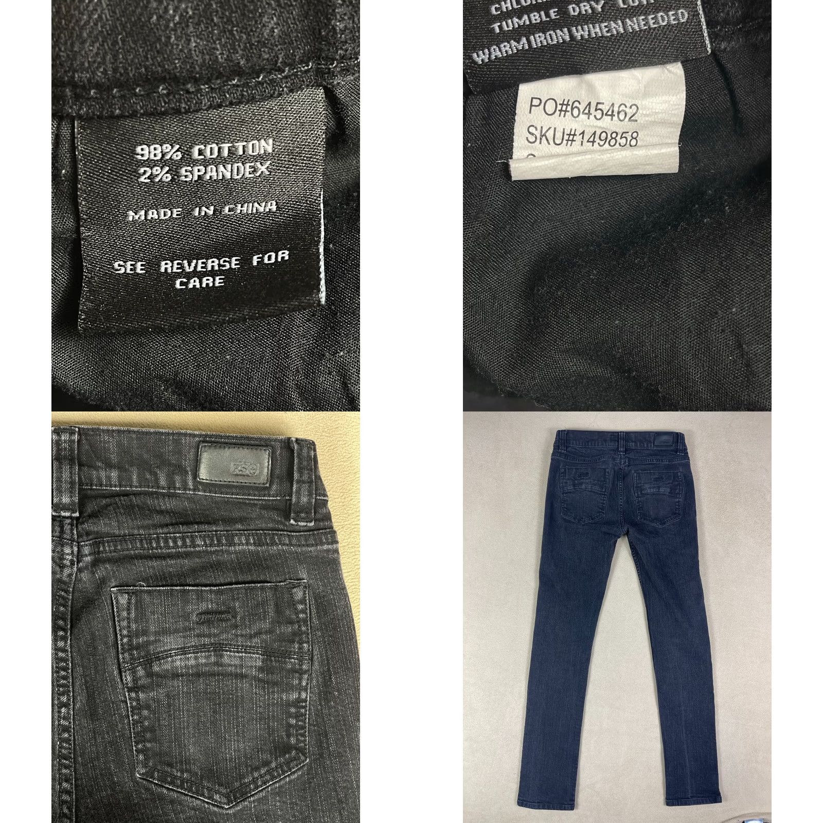 Rsq RSQ London Skinny Jeans Mens 30x32 Black Denim Stretch Zipper Fly Slim Fit Low Rise5 Zip Buttons Logo Size US 30 / EU 46 - 8 Thumbnail