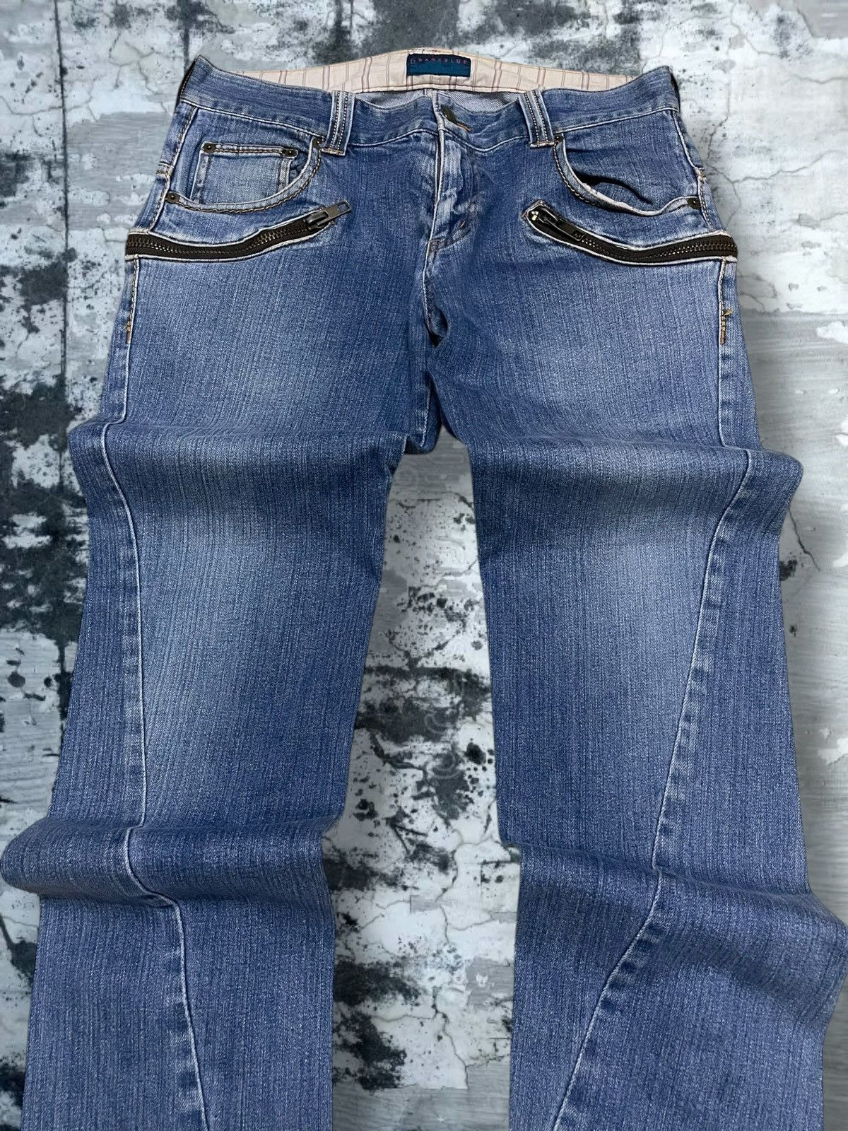 Vintage 1990s Japan Designer RageBlue Double Zip Blue Denim