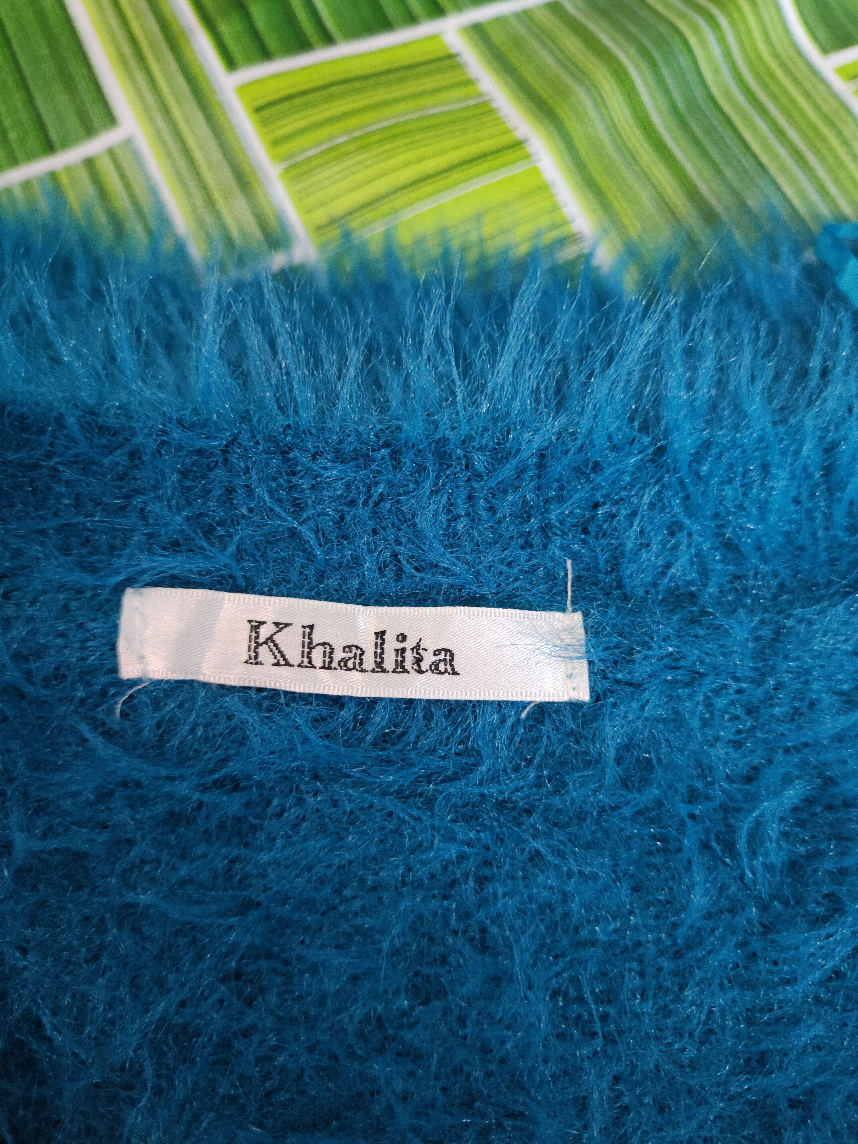 Japanese Brand × Vintage Hot Stuff 🔥 Khalita Turquoise Fur Mohair Knitwear Size L / US 10 / IT 46 - 11 Thumbnail