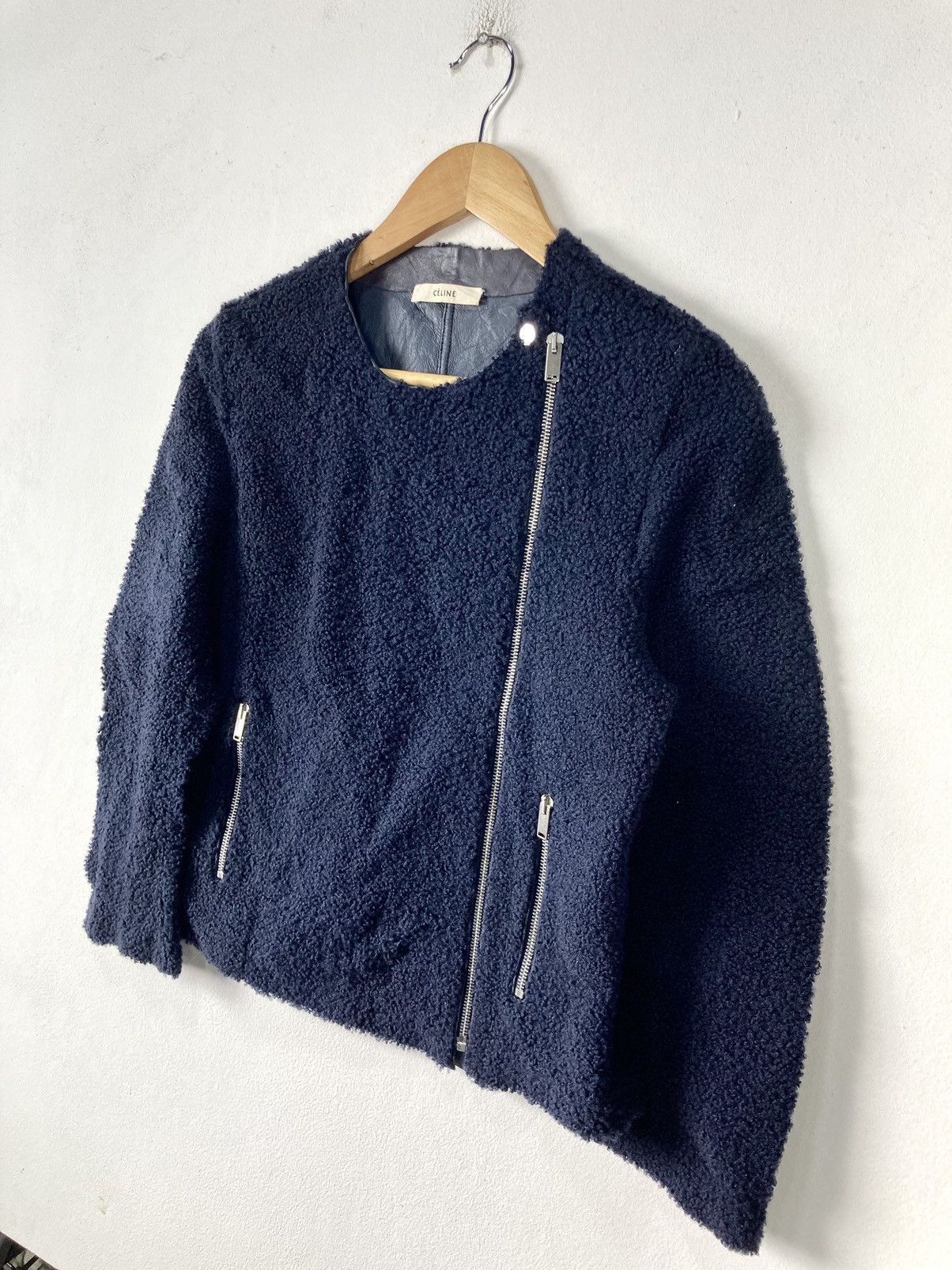 Celine Authentic Celine Modele Depose Biker Lambskin Fleece Jacket Size S / US 4 / IT 40 - 5 Thumbnail