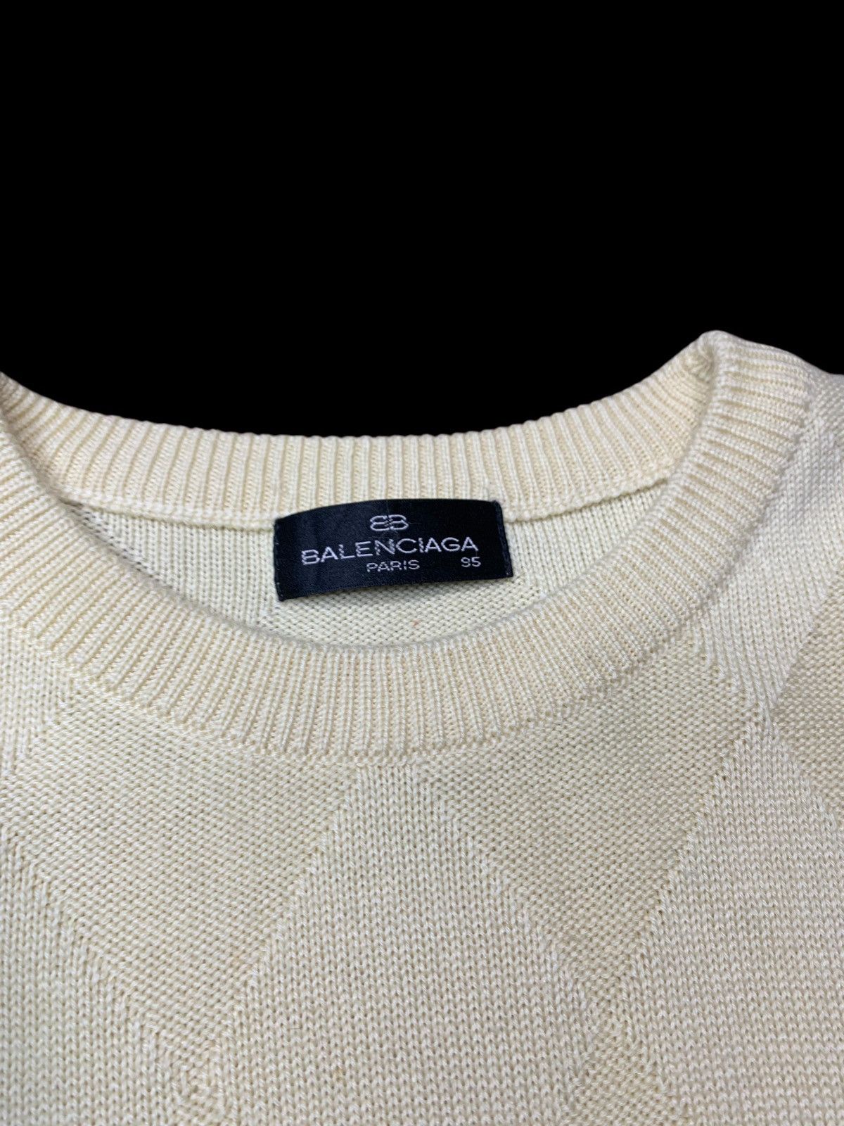 Balenciaga Vintage Balenciaga Logo embroidery diamond wool knit sweater Size US XL / EU 56 / 4 - 9 Thumbnail