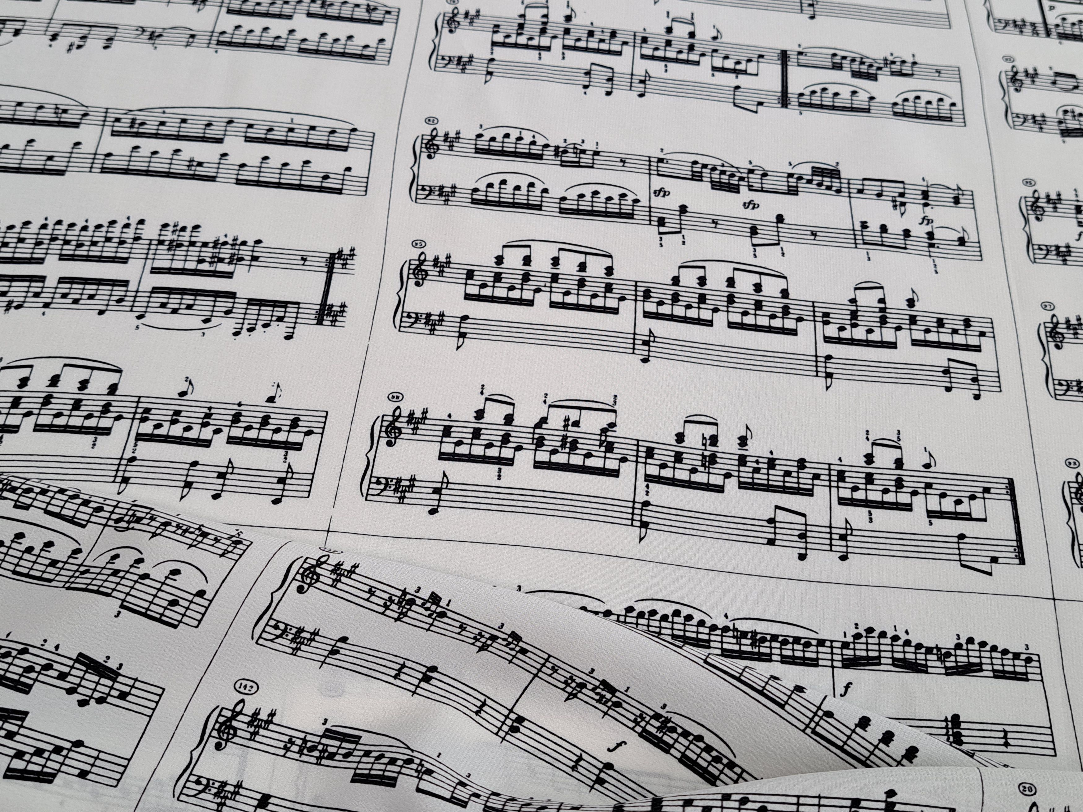 Vintage Vintage Rare Wolfgang Amadeus MOZART Sonate silk scarf. Size ONE SIZE - 9 Thumbnail