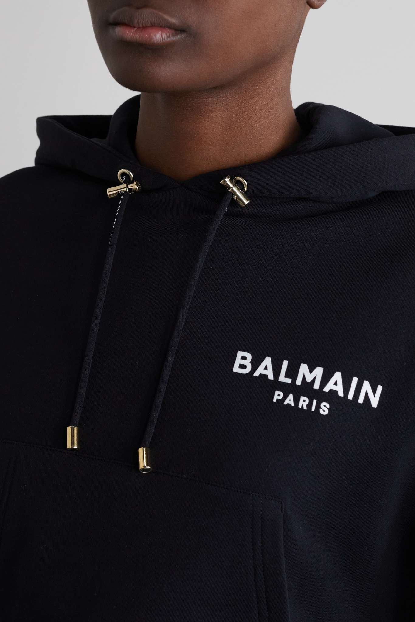 Balmain o1y0625 Logo Hoodie in Black Size XS / US 0-2 / IT 36-38 - 3 Thumbnail