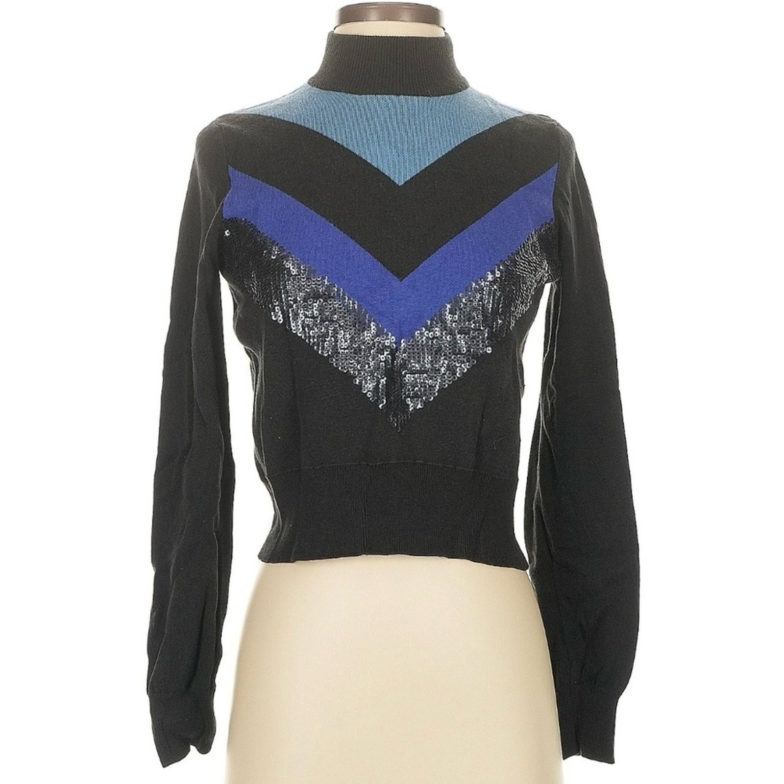 & Other Stories Alice and Uo Women's Turtleneck Sweater with sequin V detail Size S / US 4 / IT 40 - 1 Thumbnail