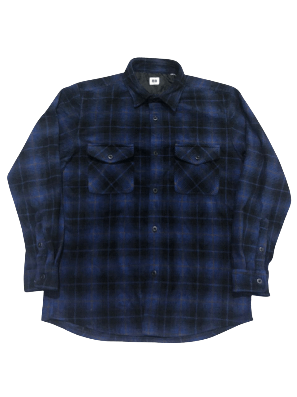 Uniqlo Blue Tartan Button-ups Fleece Shirt