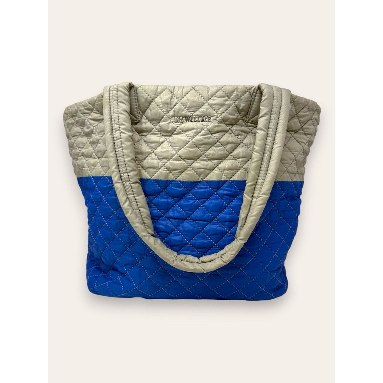 MZ Wallace MZ Wallace Metro Quilted Travel Tote Bag Beige Blue Women’s Size ONE SIZE - 1 Thumbnail