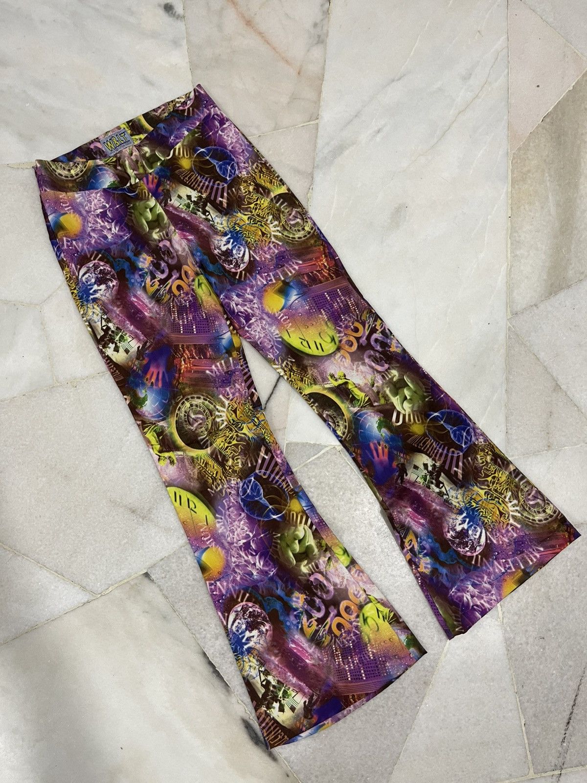 Walter Van Beirendonck 90s W&LT Futur Cyber Flare Pants Size 26" / US 2 / IT 38 - 3 Thumbnail