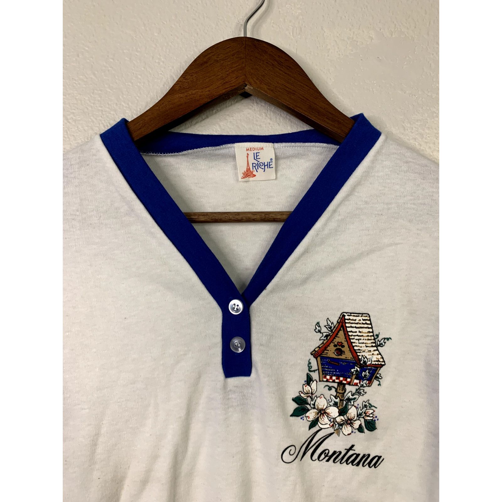 Vintage 90s Le Riche Montana Birdhouse Graphic Quarter Sleeve Shirt Size M / US 6-8 / IT 42-44 - 4 Thumbnail